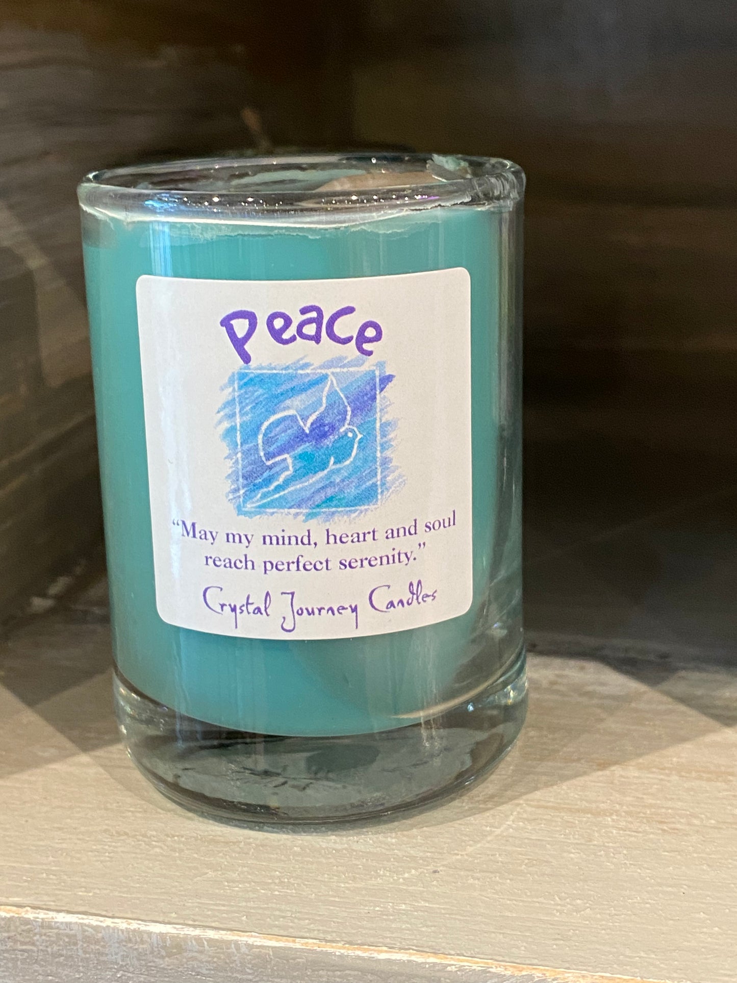 Crystal Journey Filled Glass Votives - Peace