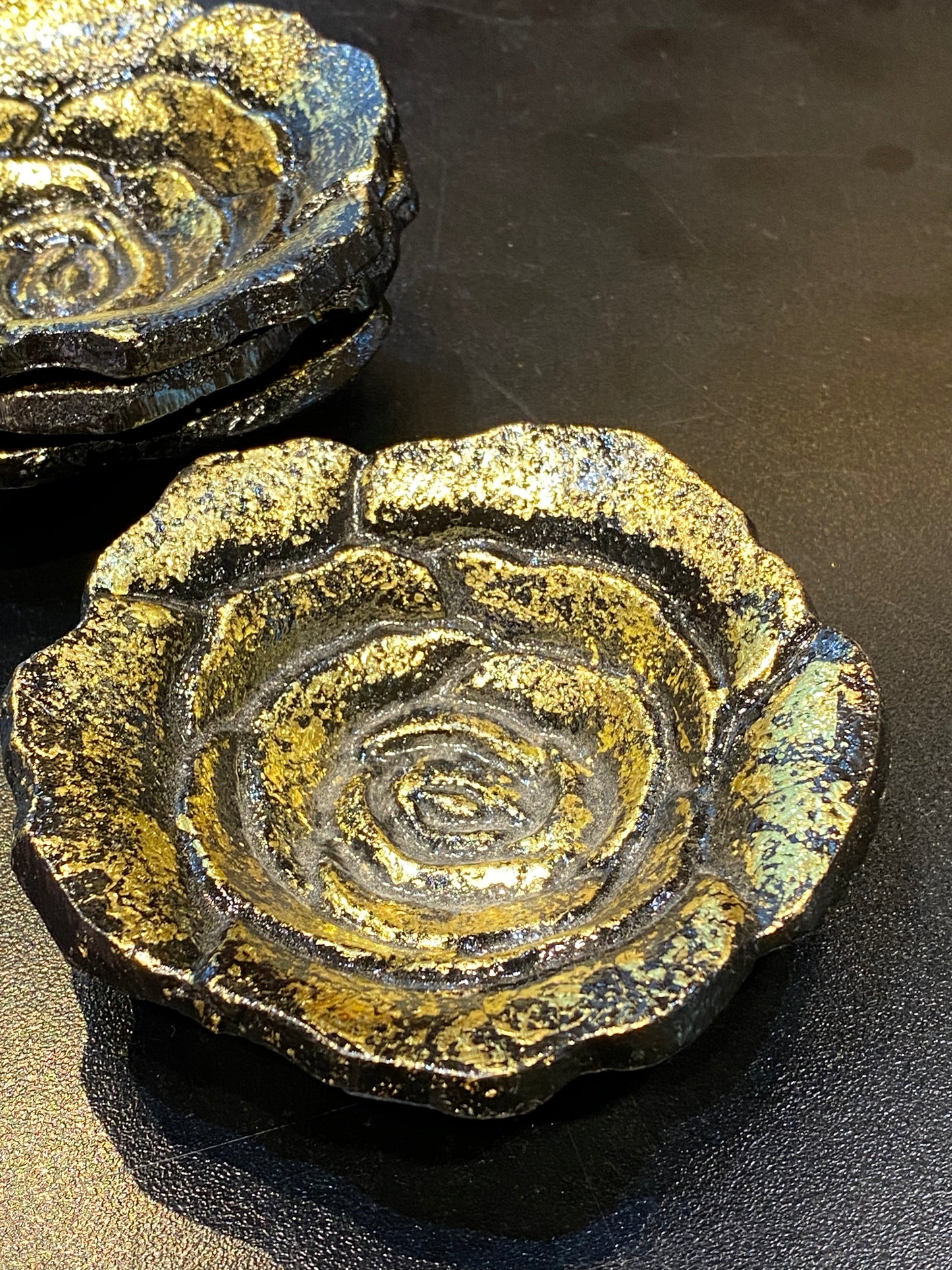 Cast Iron Rose Petal Smudge Tray