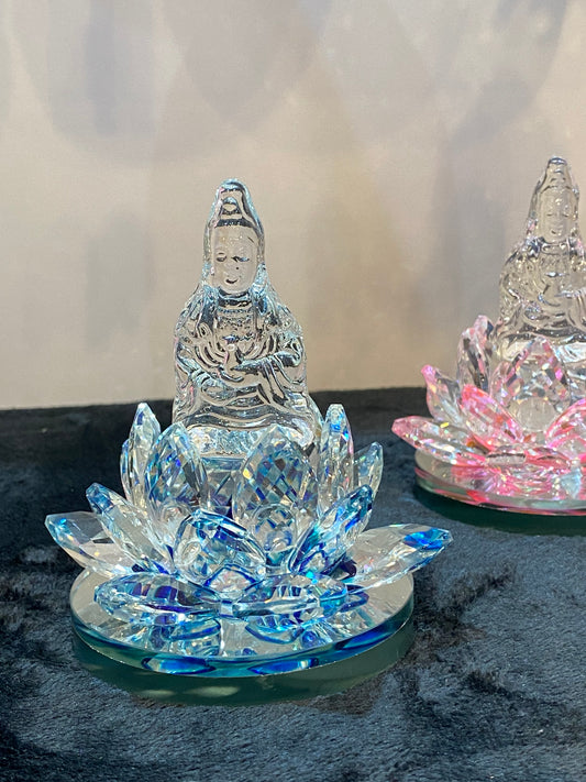 Crystal Kwan/Kuan Yin sitting on Lotus Blue