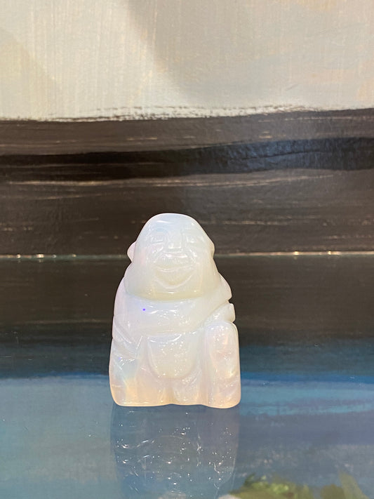 Opalite Hand Carved Polished Desktop Laughing Buddha