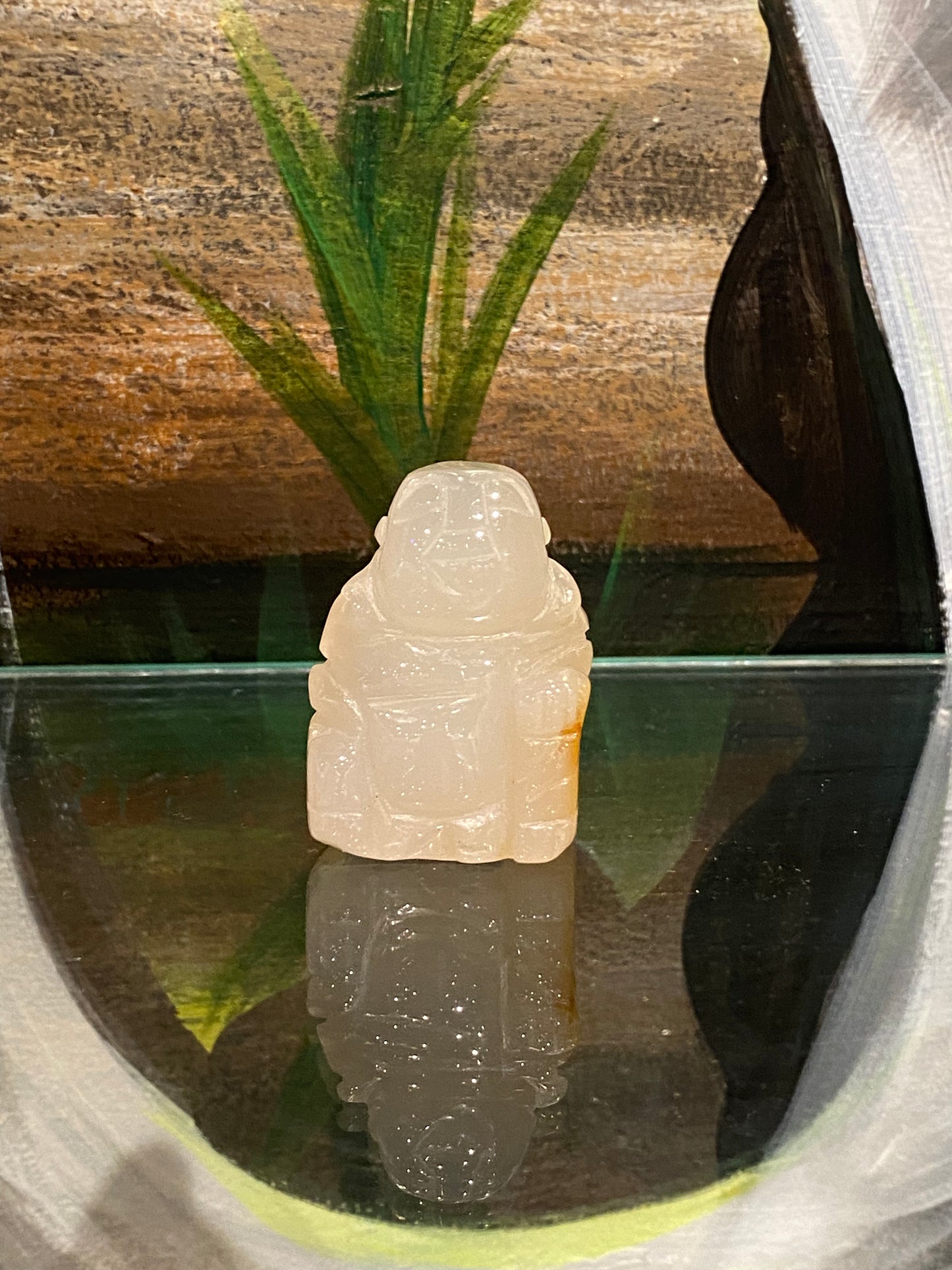 Calcite Mini Hand Carved Polished Desktop Laughing Buddha