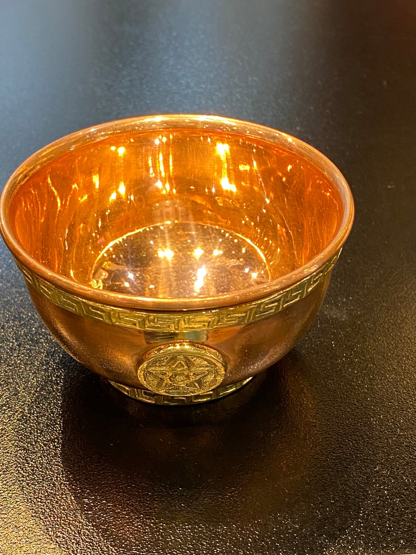 Copper Offering Bowl With Pentacle