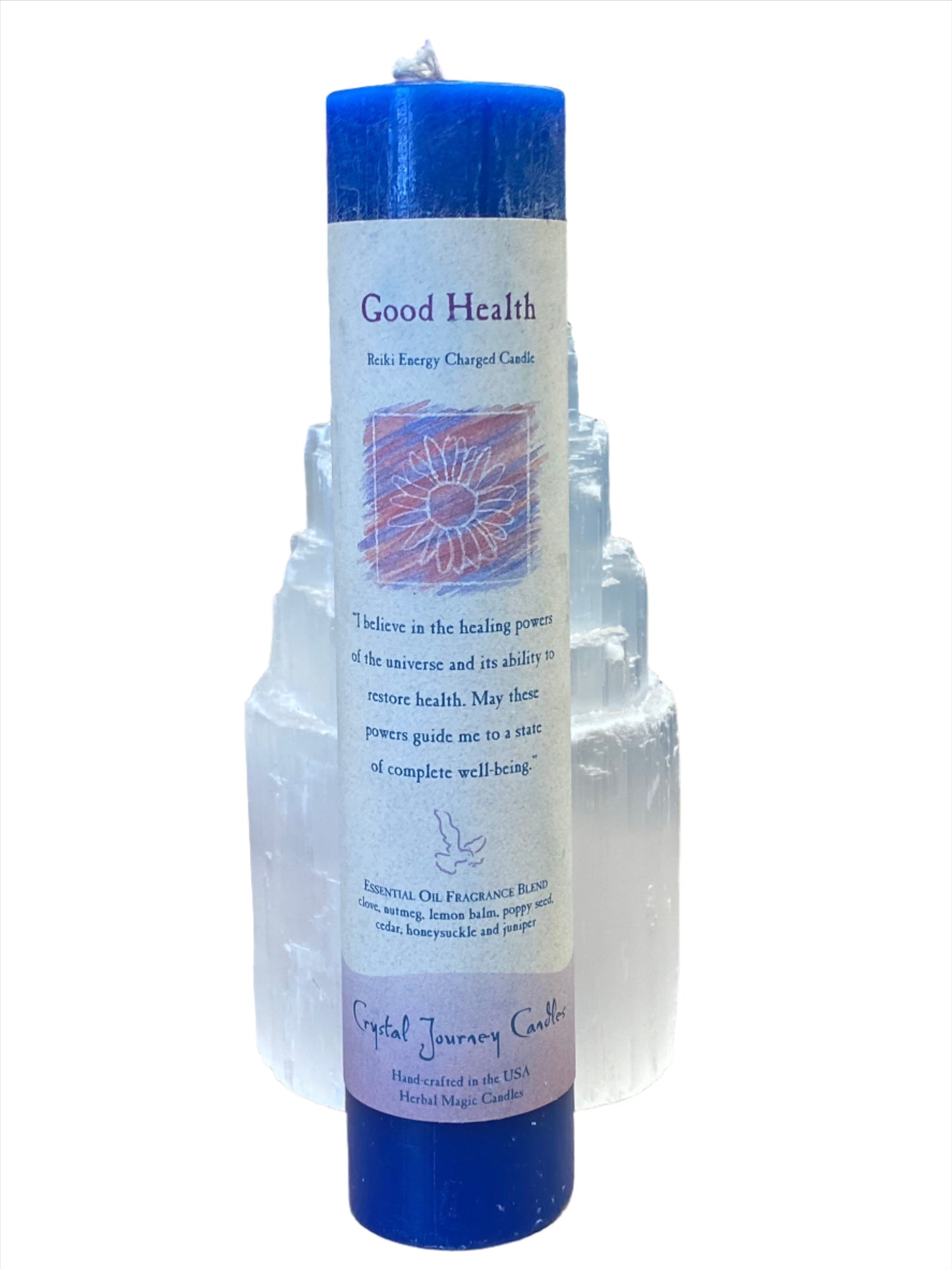 Crystal Journey Reiki Pillar Candle Good Health