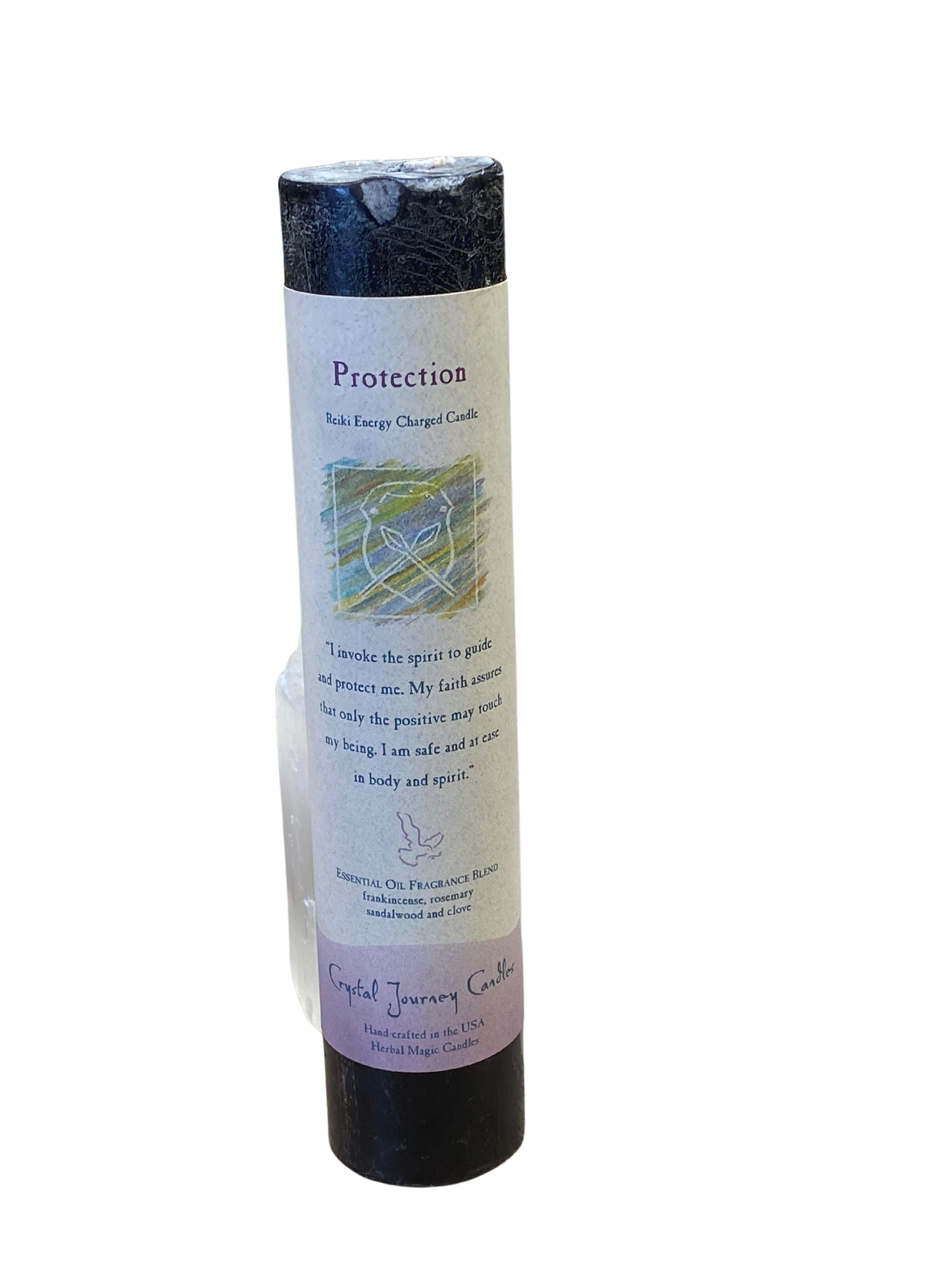 Protection Pillar Candle by Crystal Journey Candles