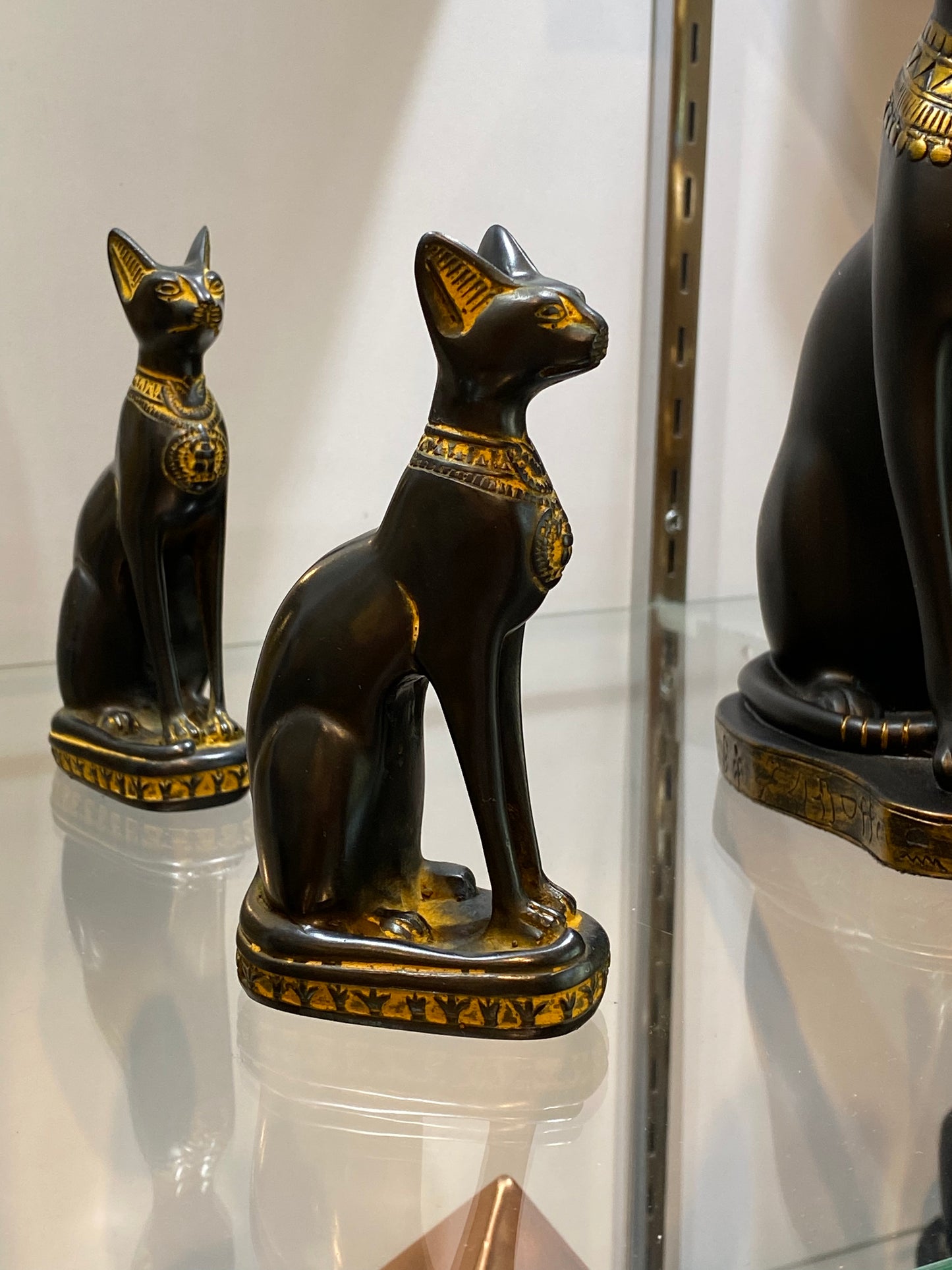 Fine Bastet Cat Antique Gold - 6"