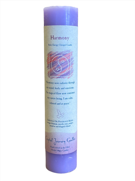 Crystal Journey Harmony Reiki Pillar Candle