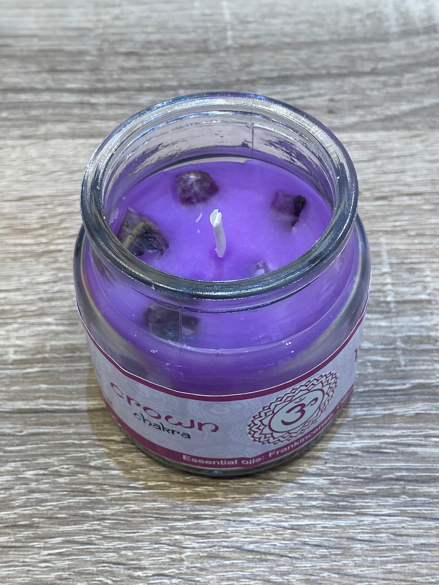 Vrinda 7 Chakra Jar Candles Purple / Violet, Scented Crown Chakra Sahasrara-3oz