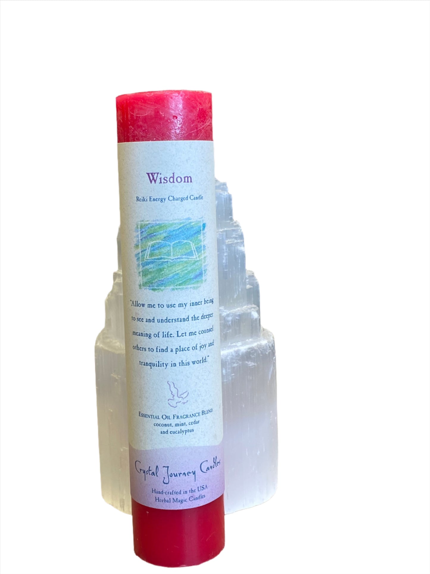 Crystal Journey Reiki Pillar Candle Wisdom