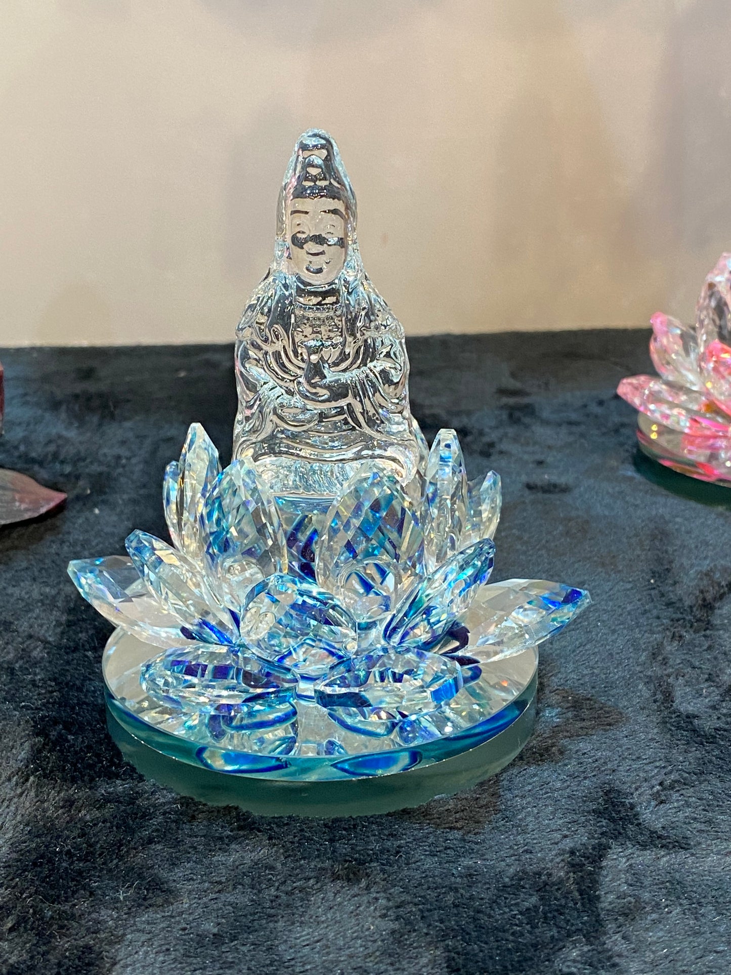 Crystal Kwan/Kuan Yin sitting on Lotus Blue