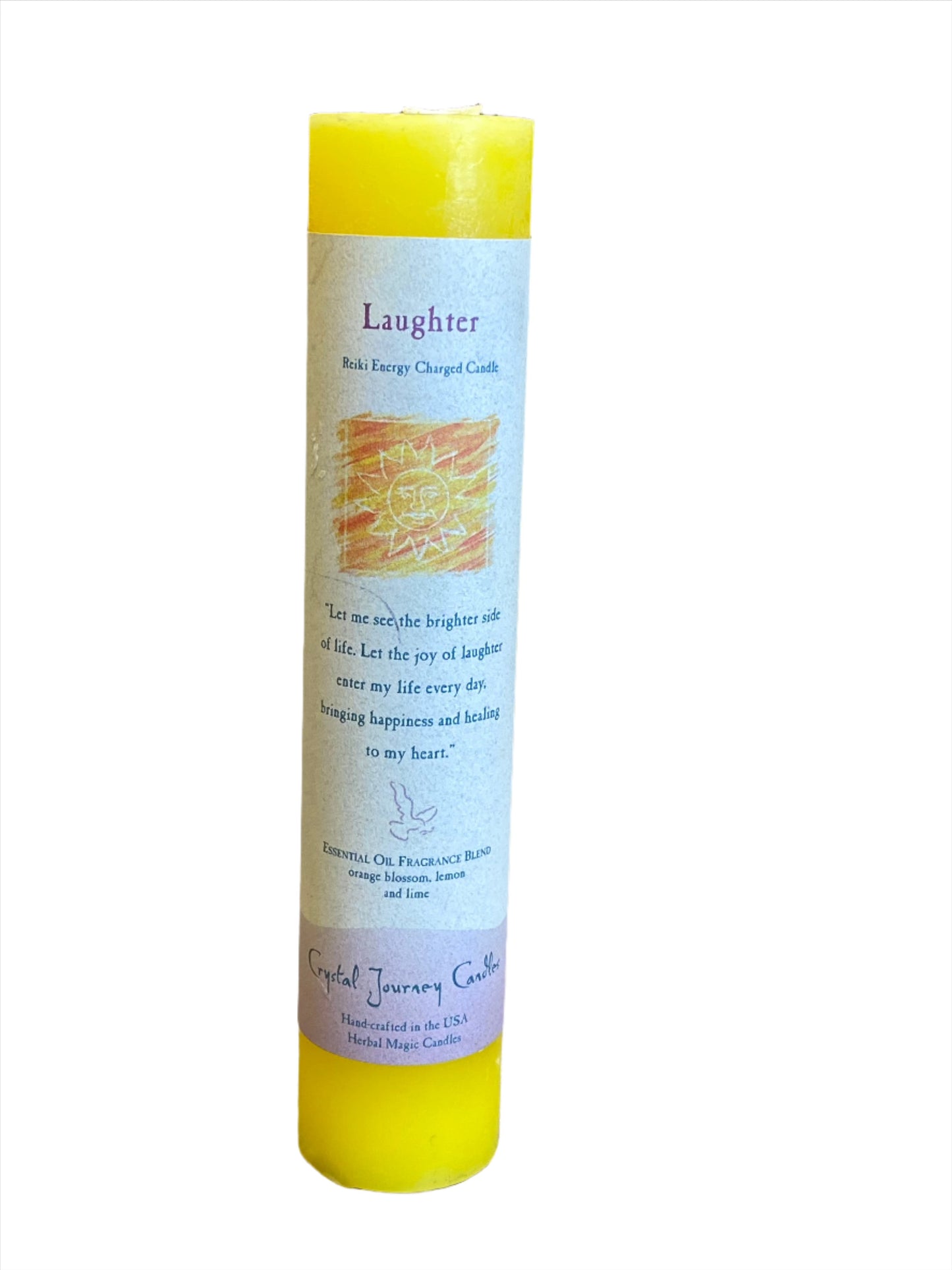 Crystal Journey Reiki Pillar Candle Laughter