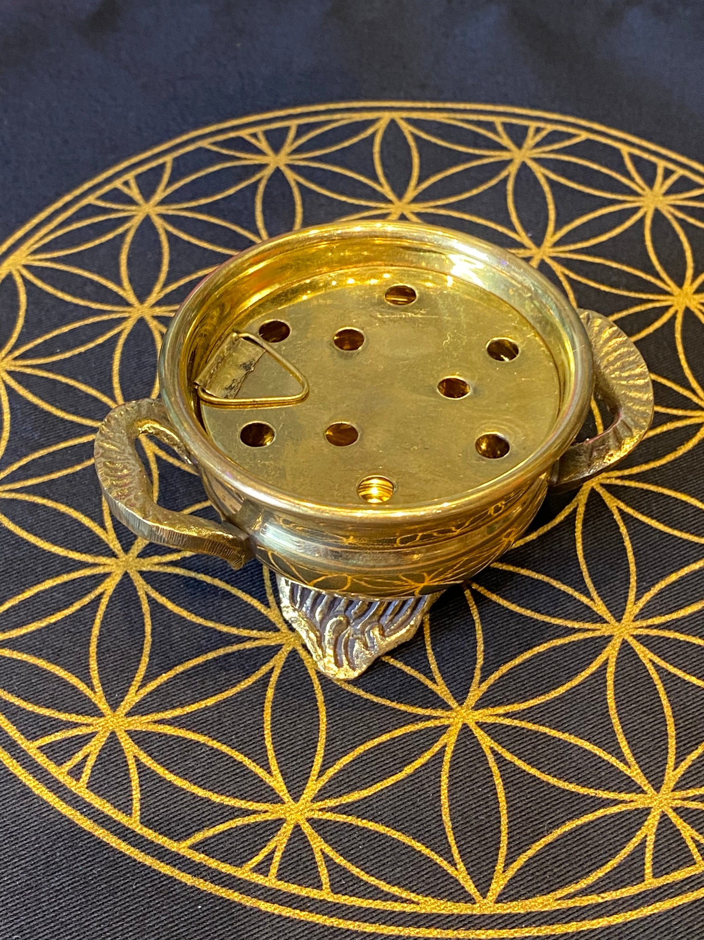 Gold Painted Brass Cauldron (small desktop)