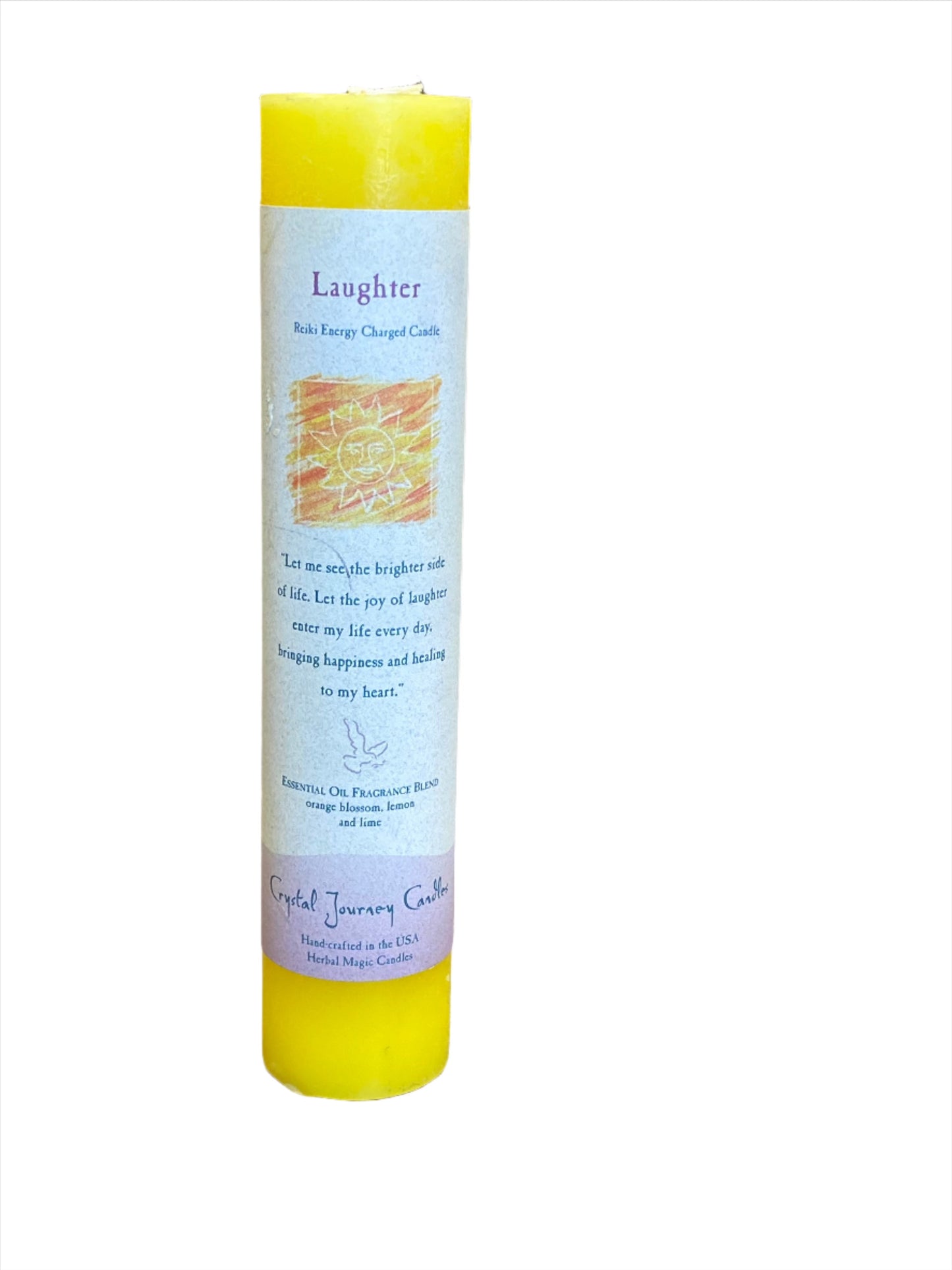 Crystal Journey Reiki Pillar Candle Laughter