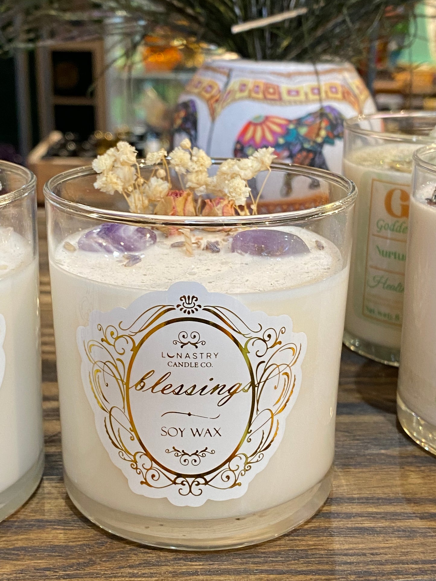 Blessings Soy Wax Crystal Candle by Lunastry