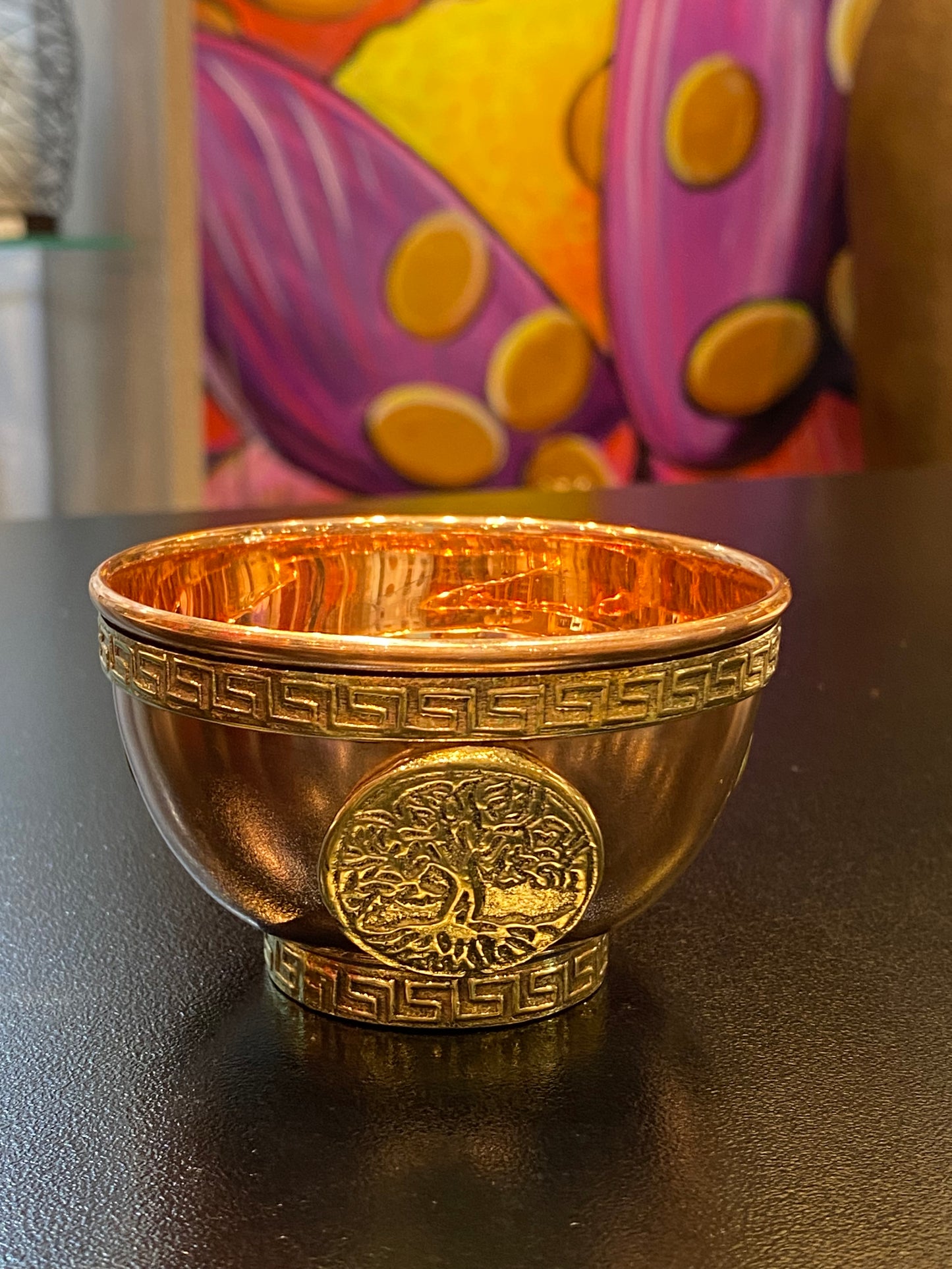 Copper Offering Bowl w/Tree Of Life