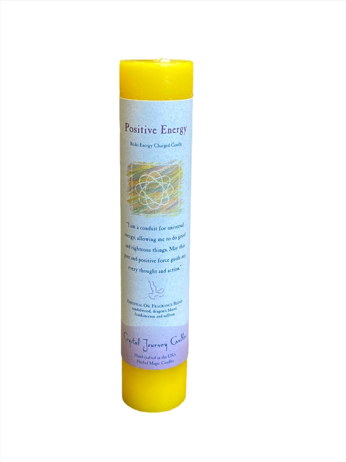 Crystal Journey Reiki Pillar Candle Positive Energy