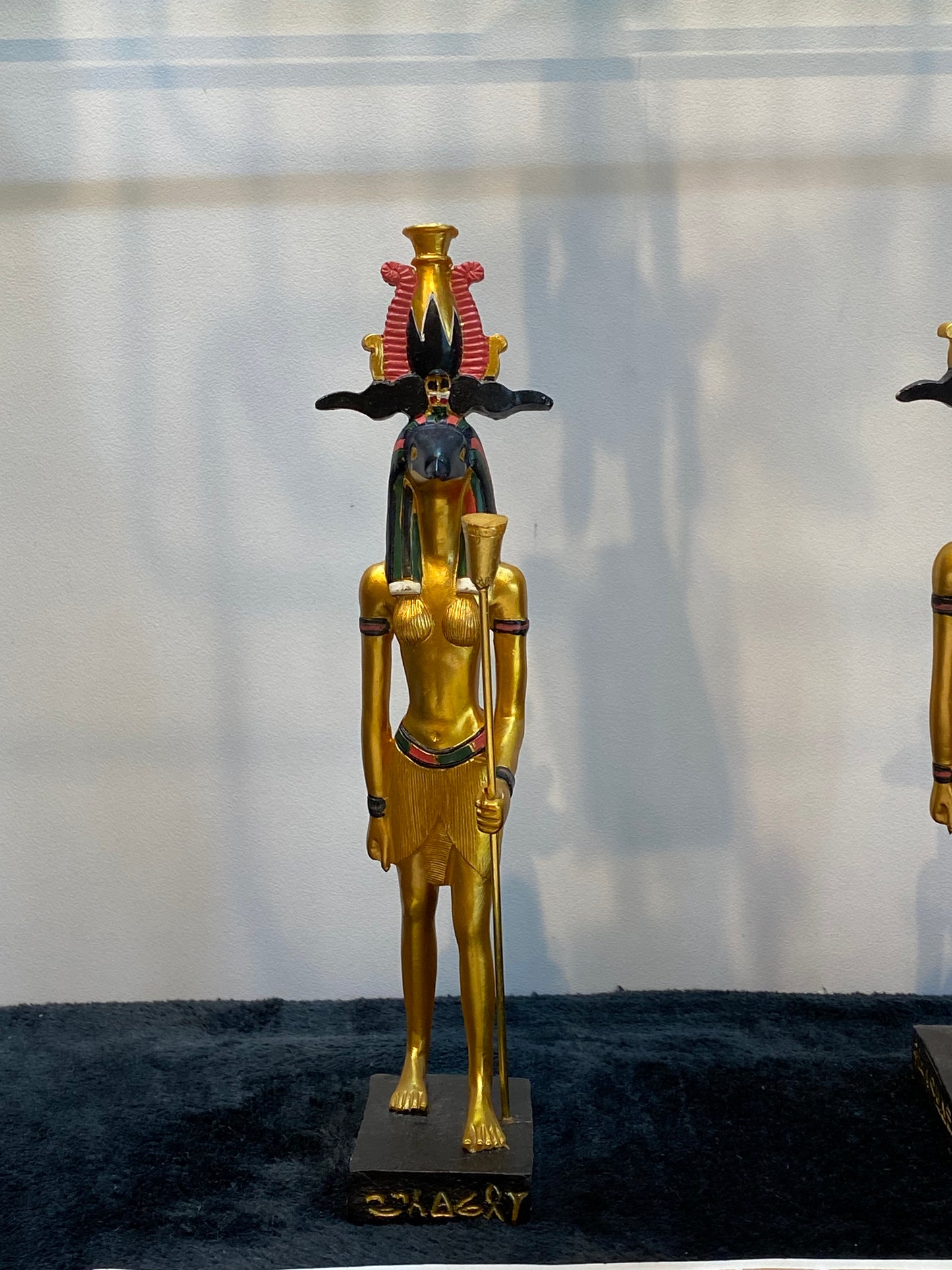 Decorative Gold Standing Horus Egyptian Figurine