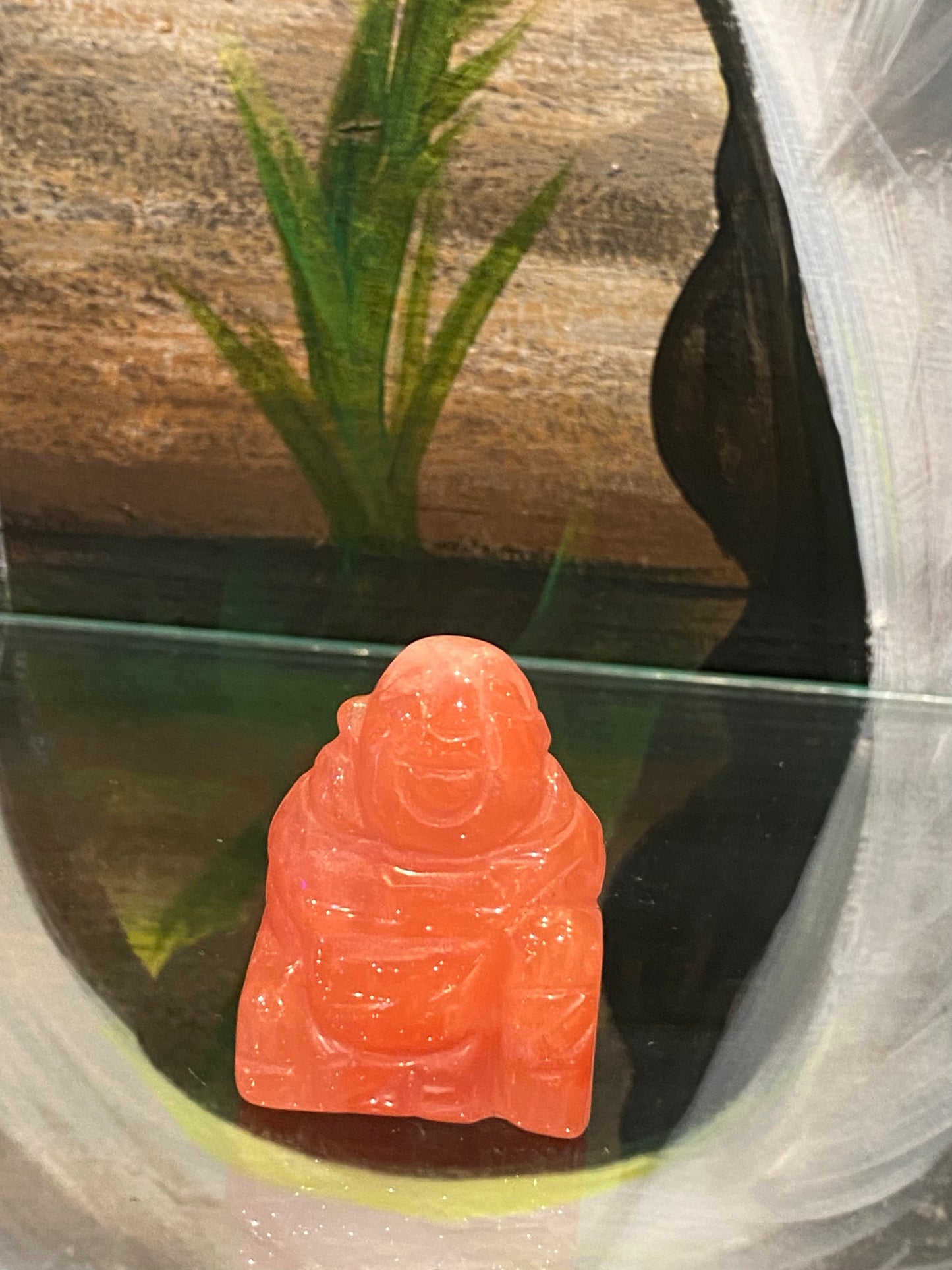 Cherry Quartz Hand Carved Polished Desktop Laughing Buddha