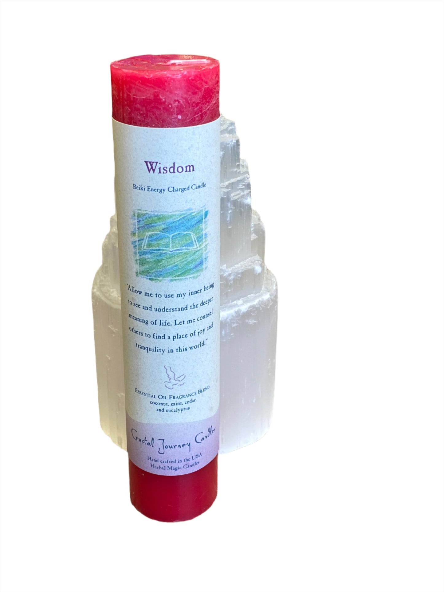 Crystal Journey Reiki Pillar Candle Wisdom