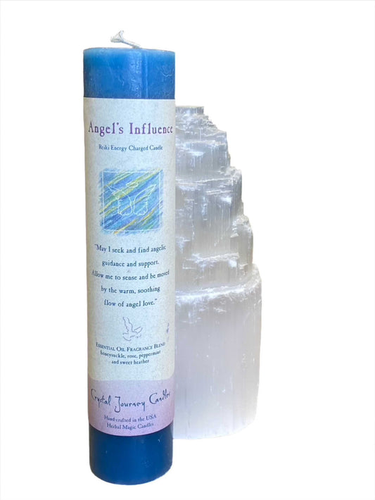 Crystal Journey Reiki Pillar Candle Angels Influence 