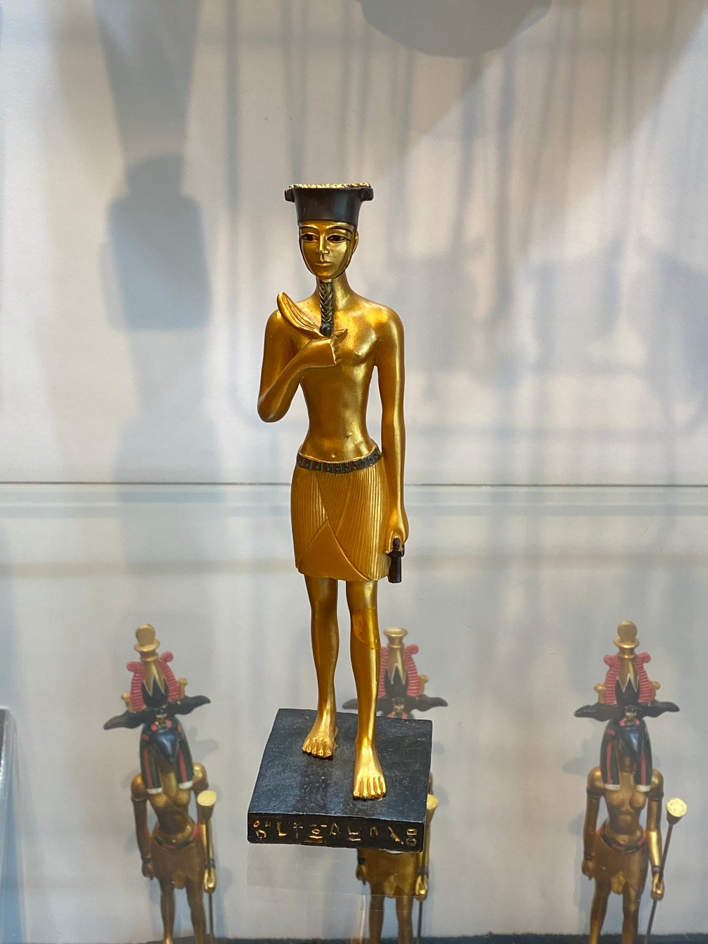 Egyptian Figure God Amun Golden Patina