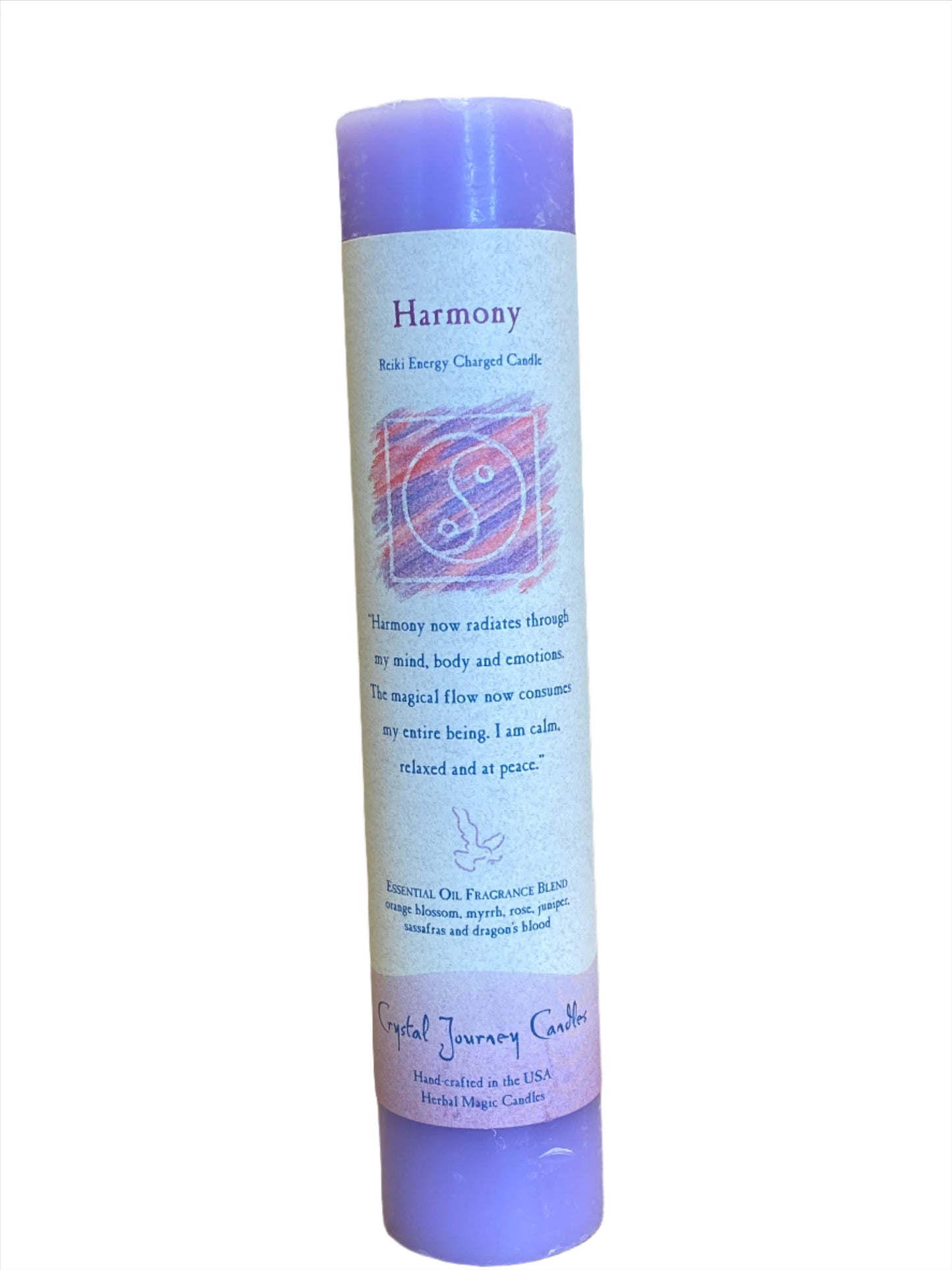 Crystal Journey Harmony Reiki Pillar Candle