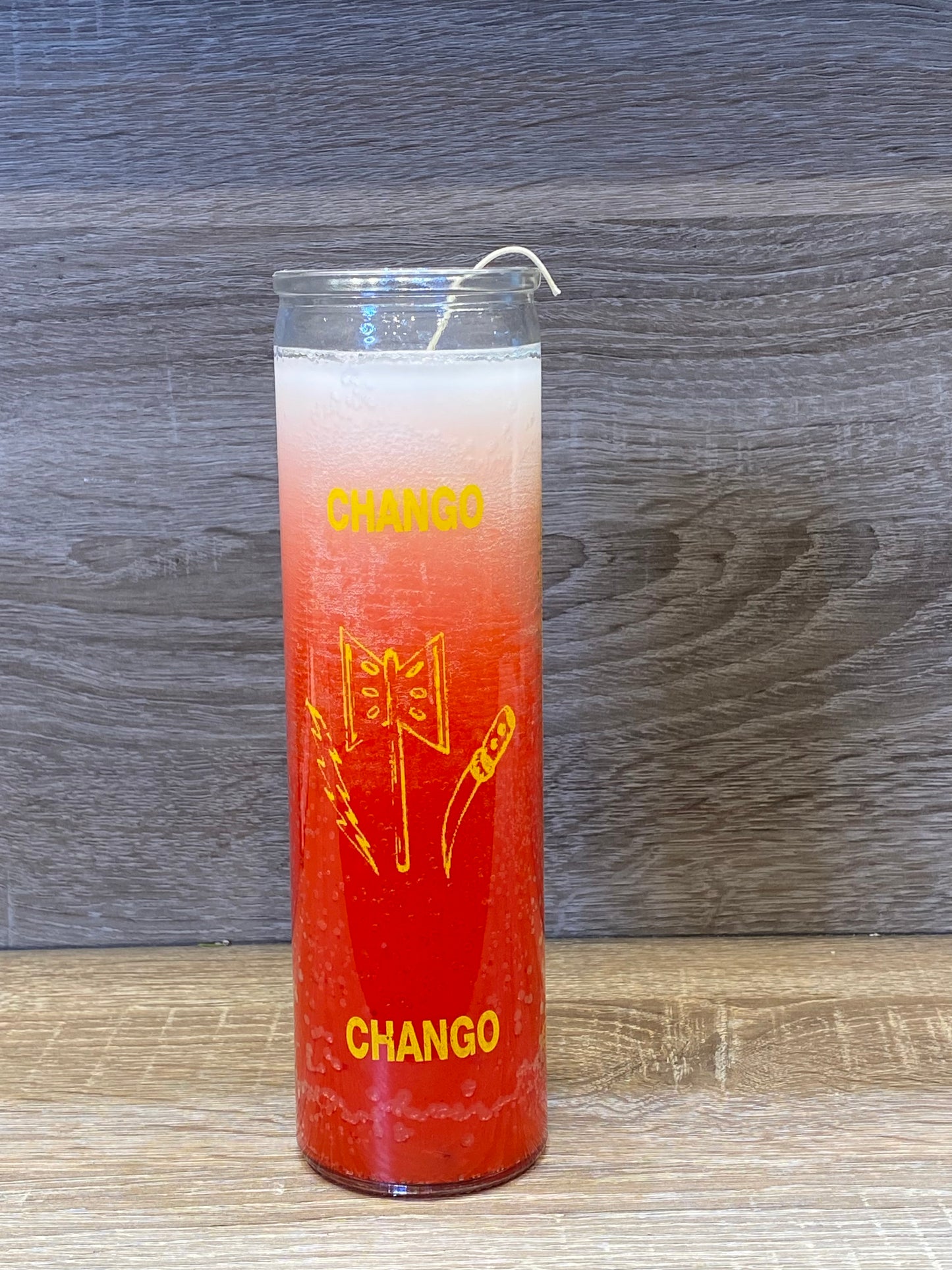 Orisha-Chango 7 Day Candle, White/Red