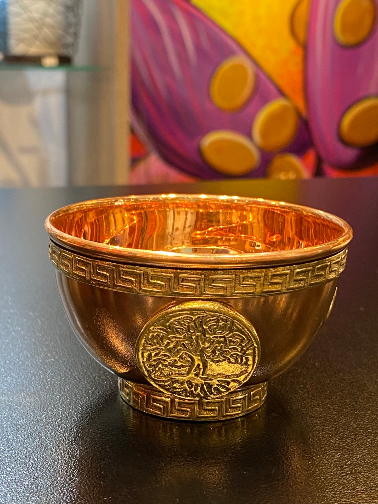 Copper Offering Bowl w/Tree Of Life