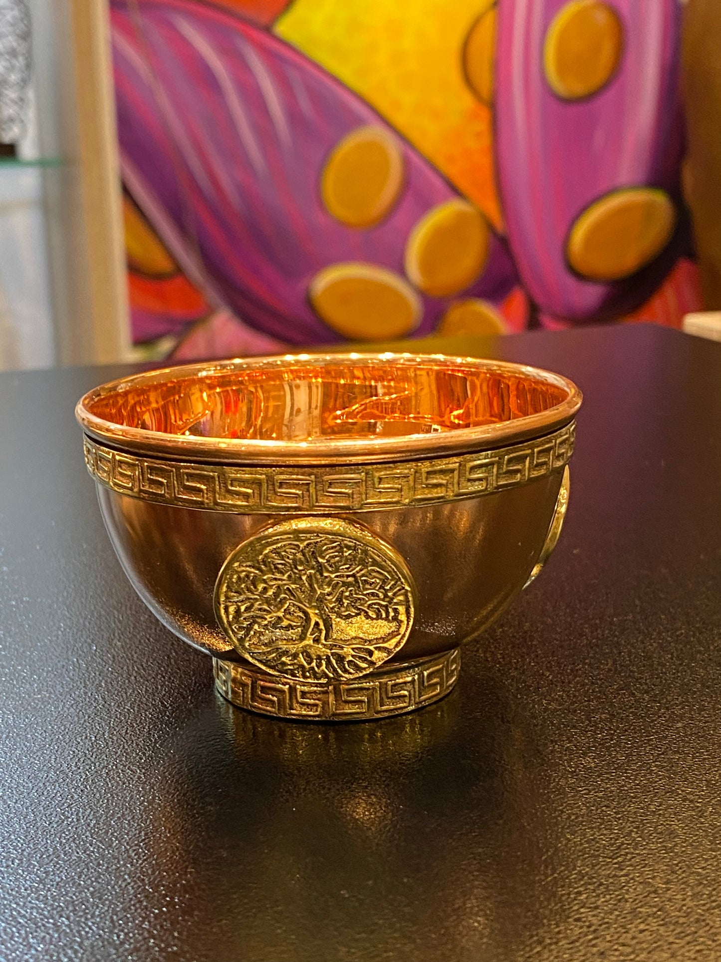 Copper Offering Bowl w/Tree Of Life