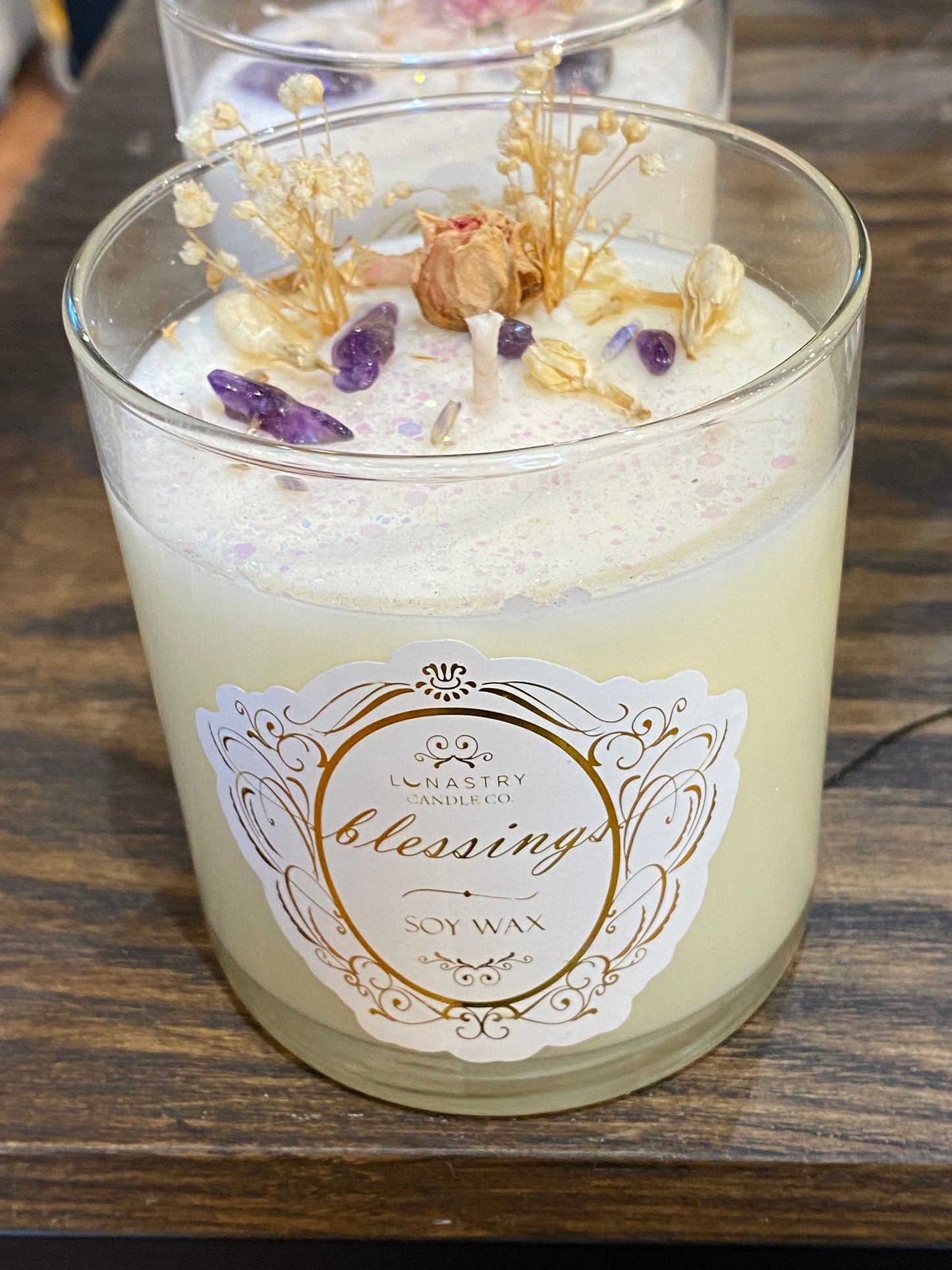 Blessings Soy Wax Crystal Candle by Lunastry