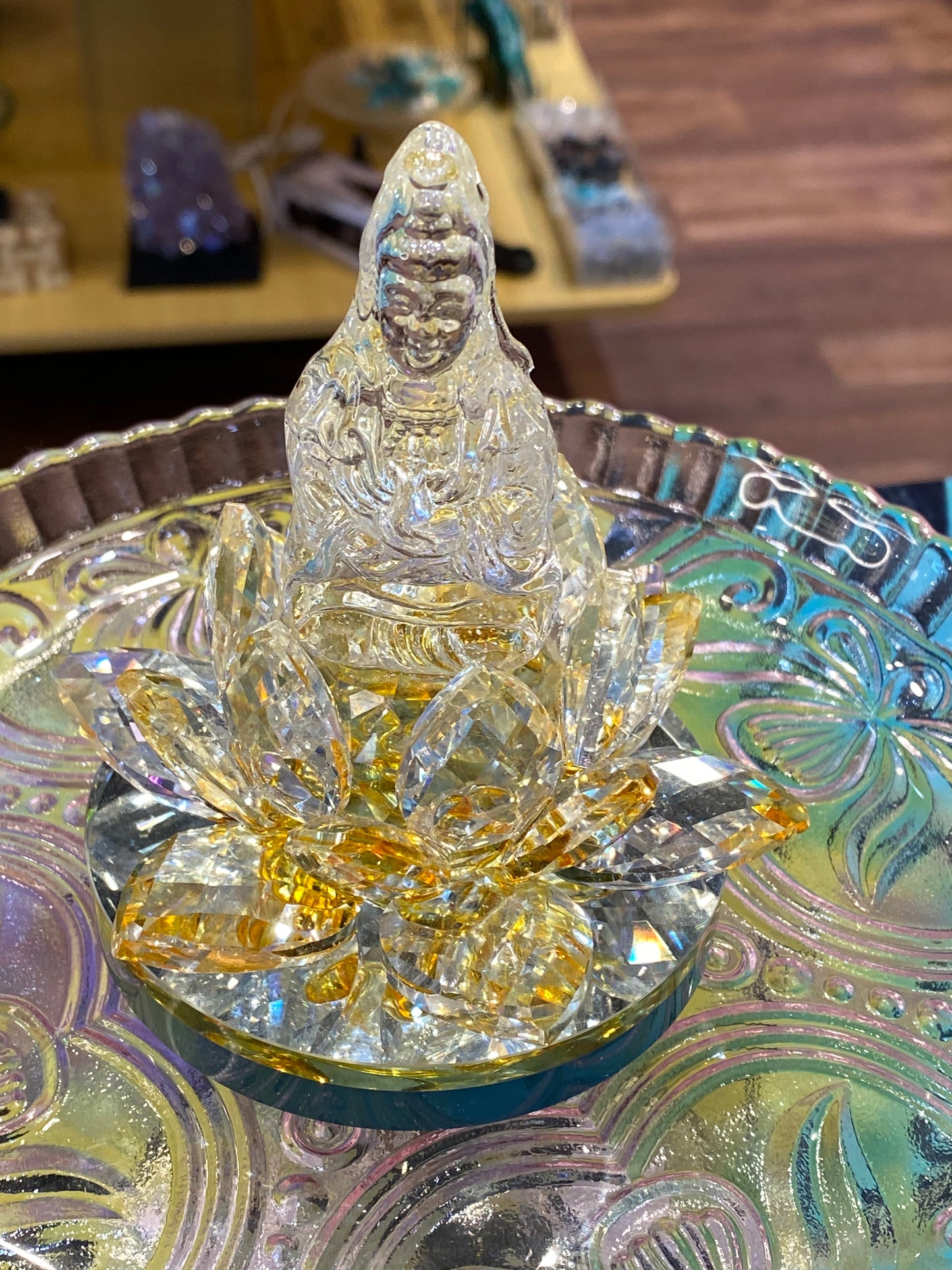 Crystal Kwan/Kuan Yin sitting on Lotus Yellow