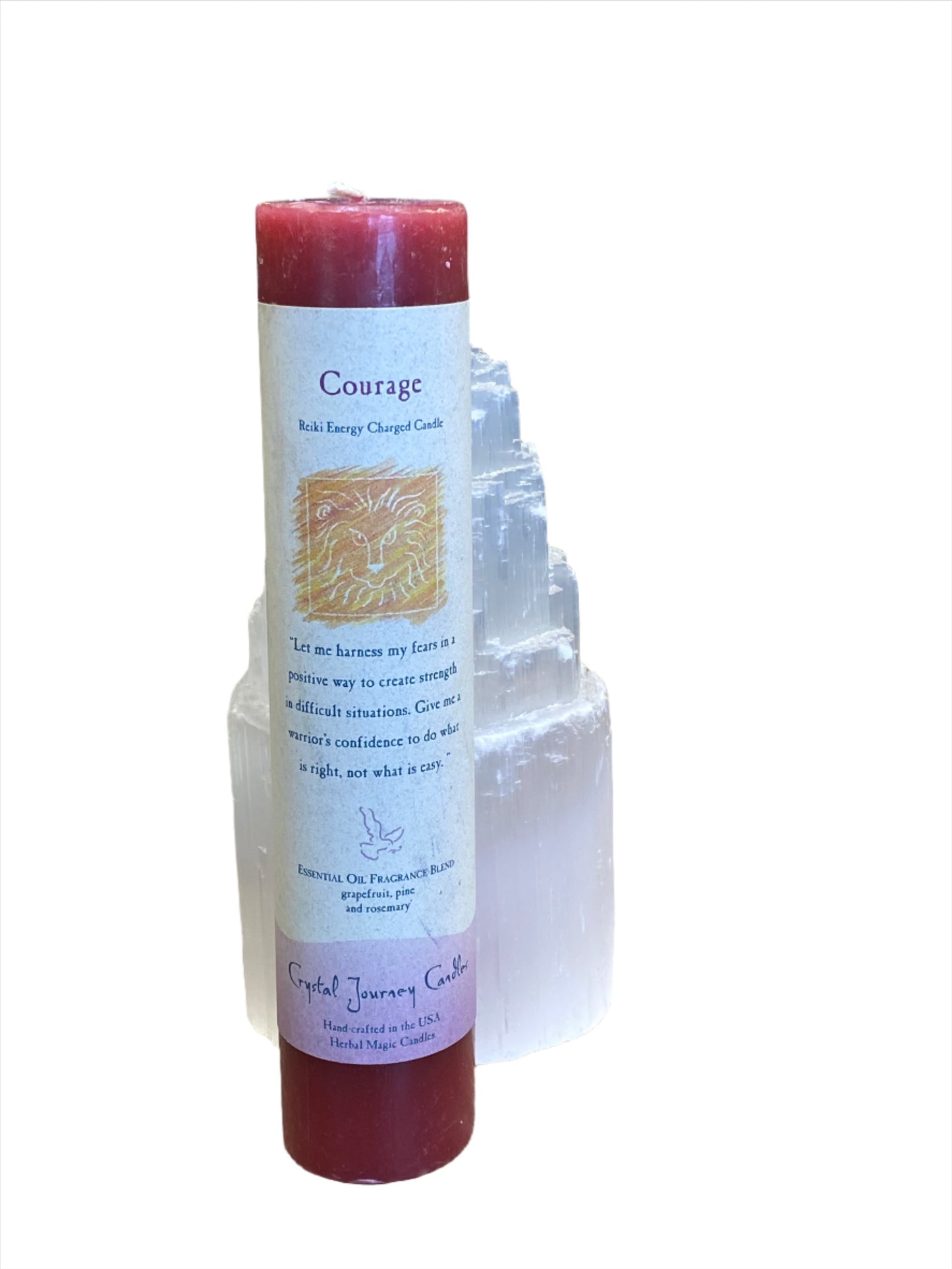 Crystal Journey Reiki Pillar Candle Courage