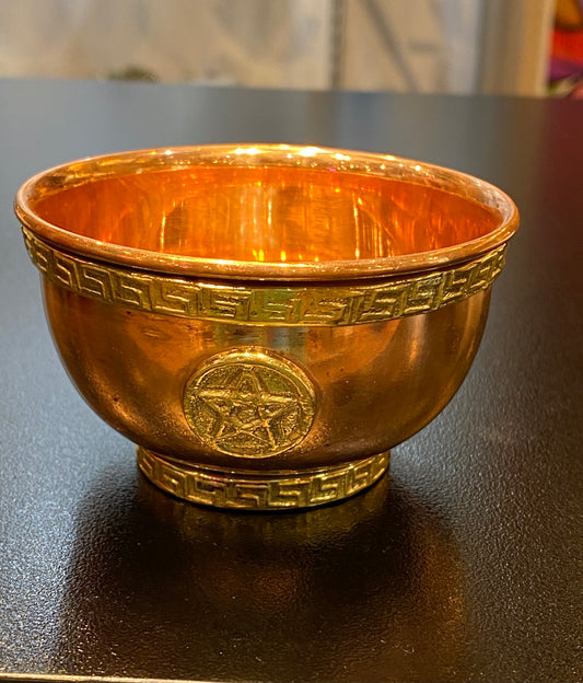 Copper Offering Bowl With Pentacle