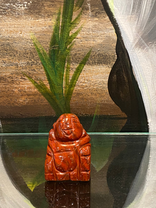 Red Jasper Hand Carved Laughing Buddha