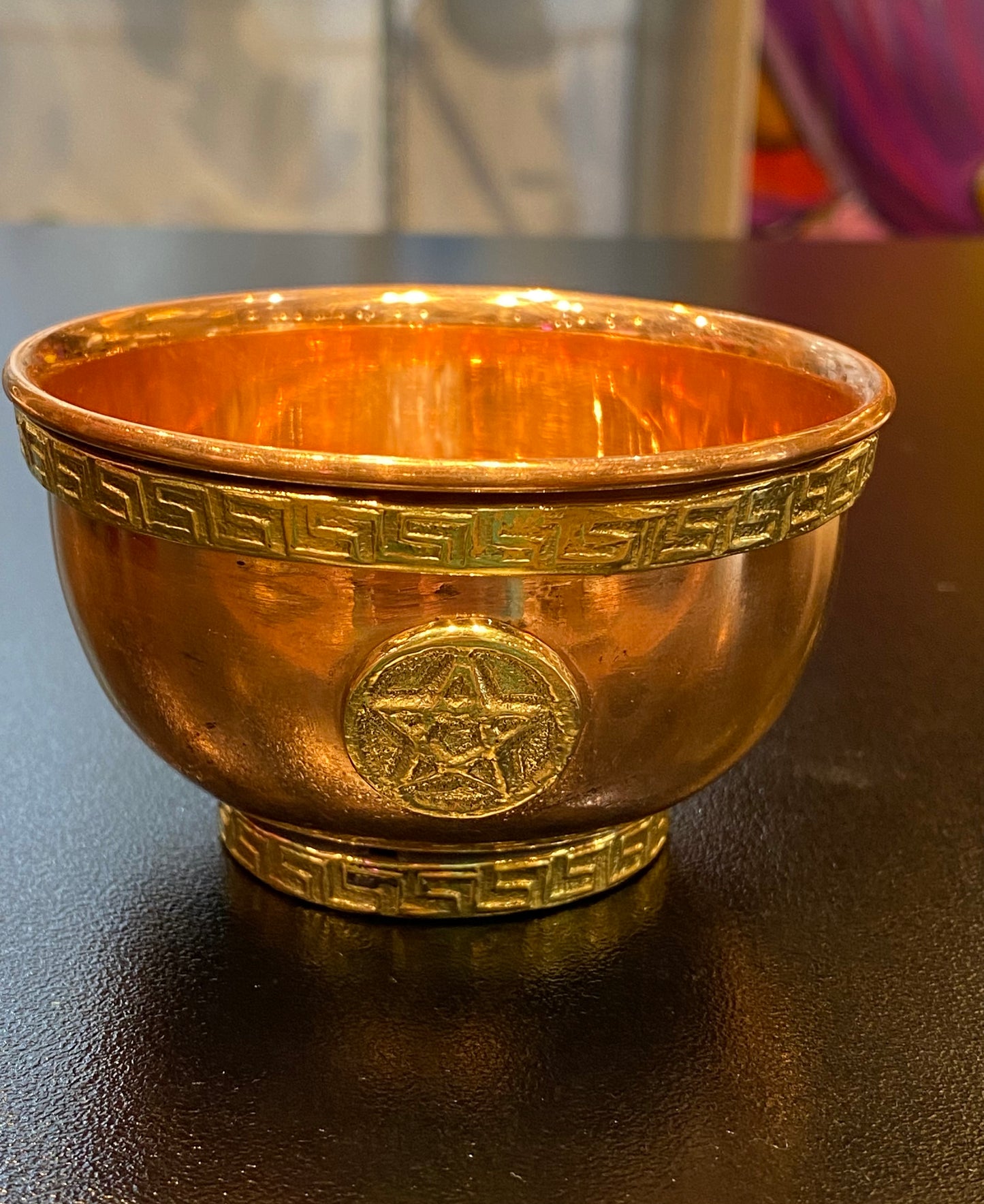 Copper Offering Bowl With Pentacle