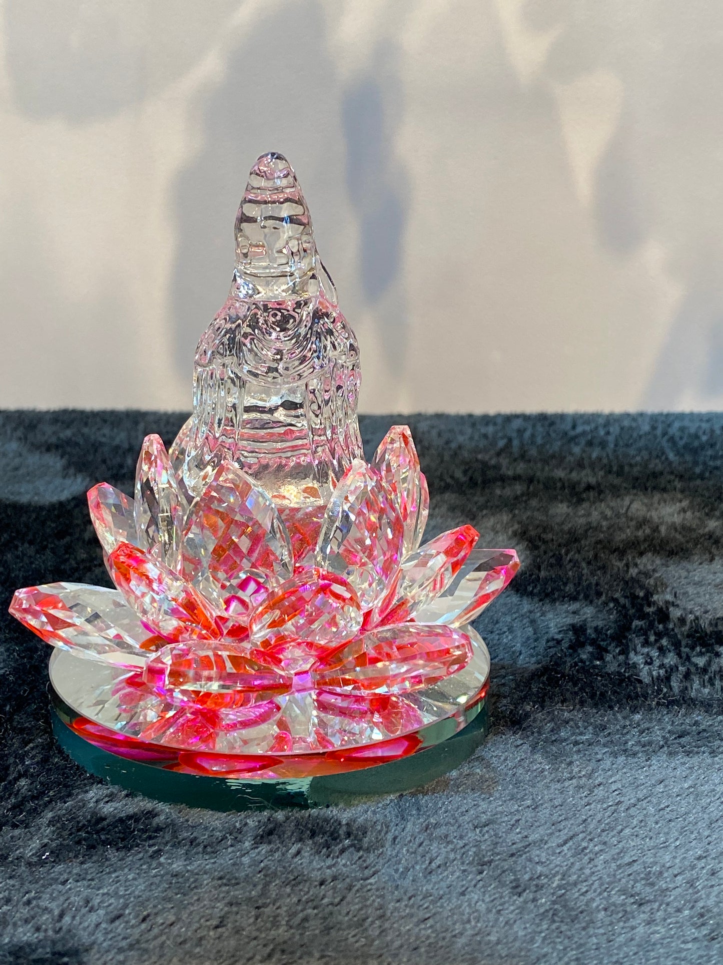 Crystal Kwan/Kuan Yin sitting on a Lotus Hot Pink