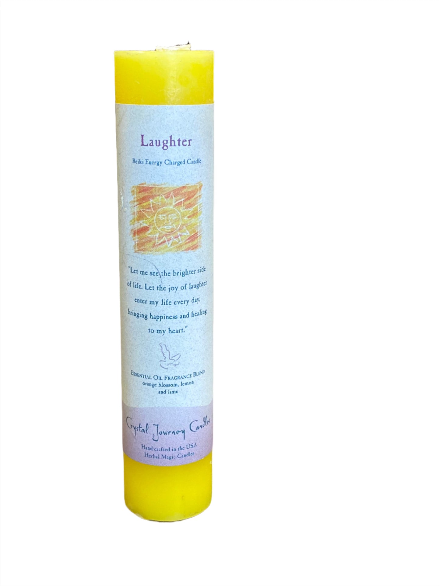 Crystal Journey Reiki Pillar Candle Laughter