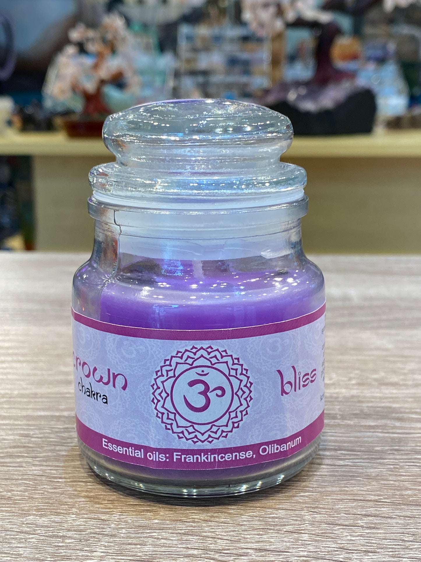 Vrinda 7 Chakra Jar Candles Purple / Violet, Scented Crown Chakra Sahasrara-3oz