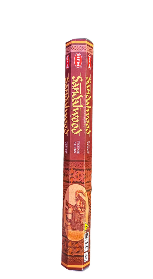 HEM Sandalwood Incense Sticks packaging with decorative design.