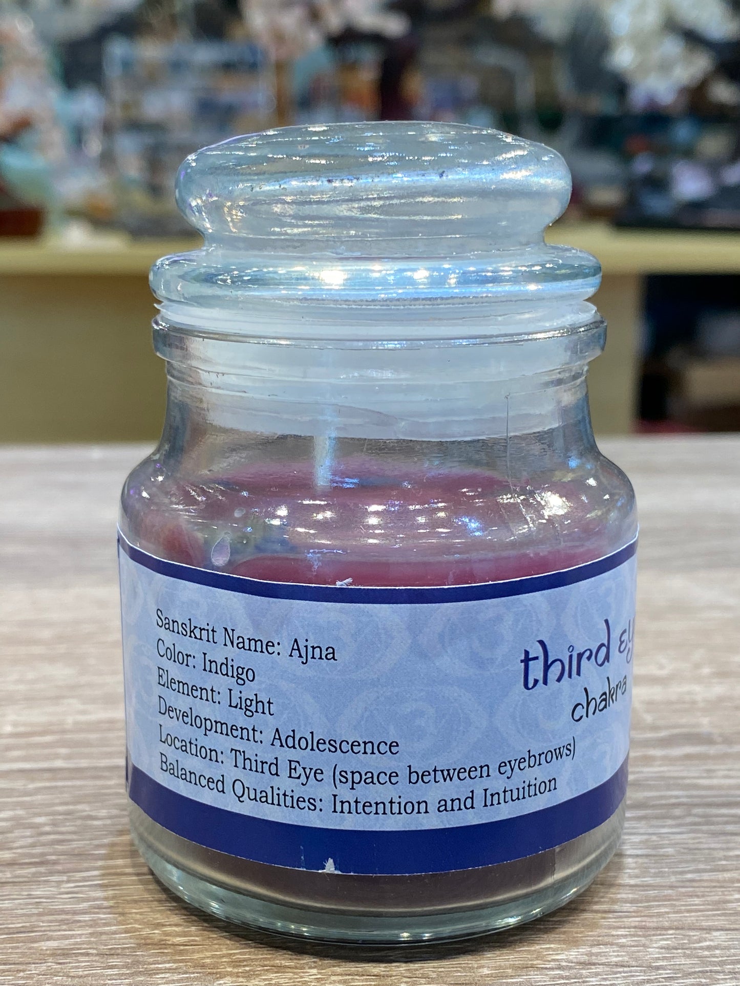 Vrinda 7 Chakra Jar Candles Indigo, Scented Third Eye Chakra Ajna-3oz