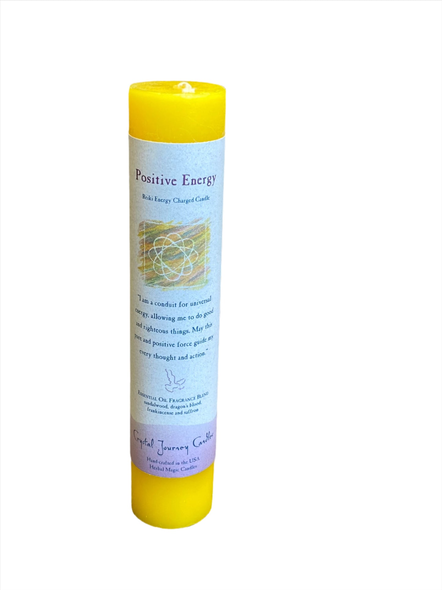 Crystal Journey Reiki Pillar Candle Positive Energy