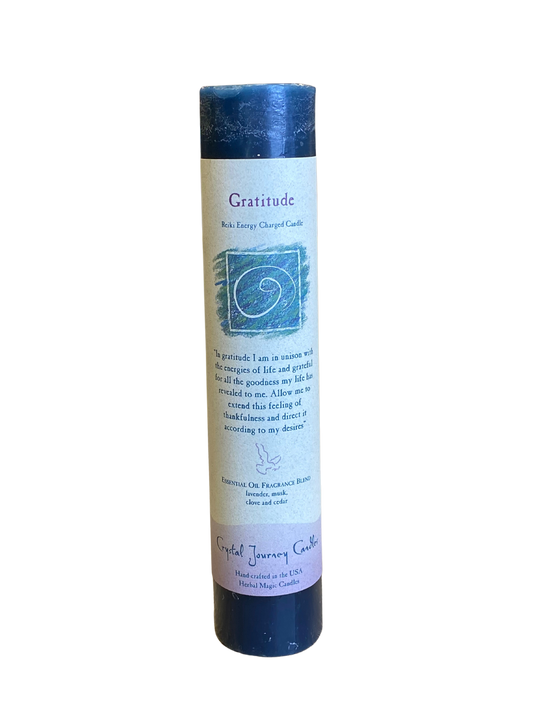 Crystal Journey Reiki Pillar Candle Gratitude