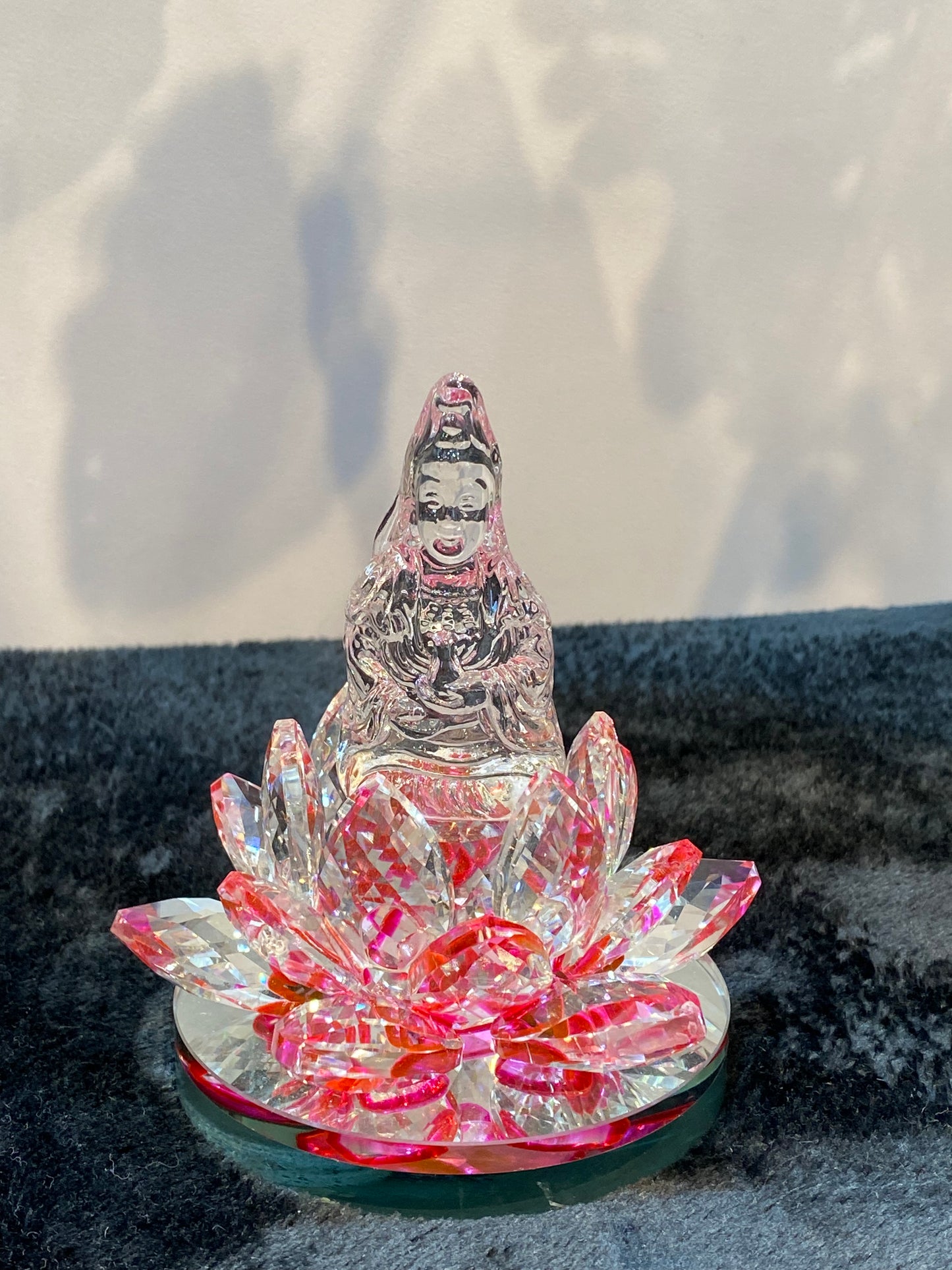 Crystal Kwan/Kuan Yin sitting on a Lotus Hot Pink