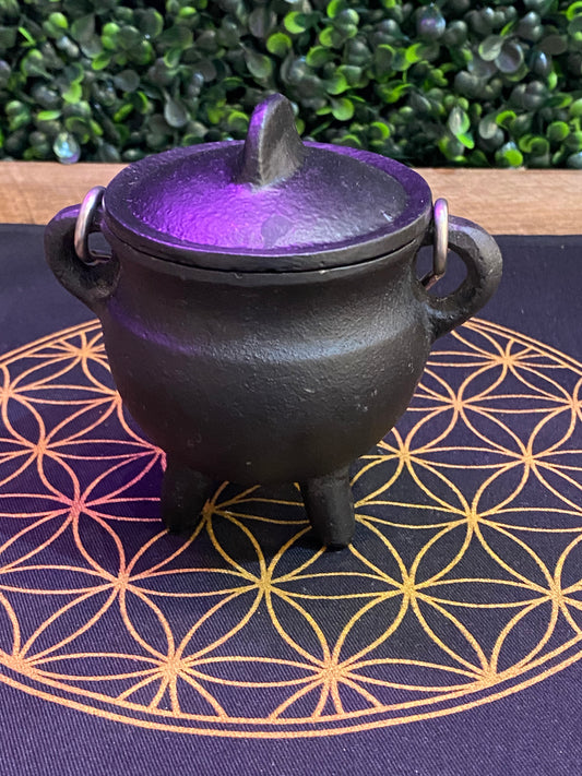 Plain Cast Iron Cauldron With Silver Handle