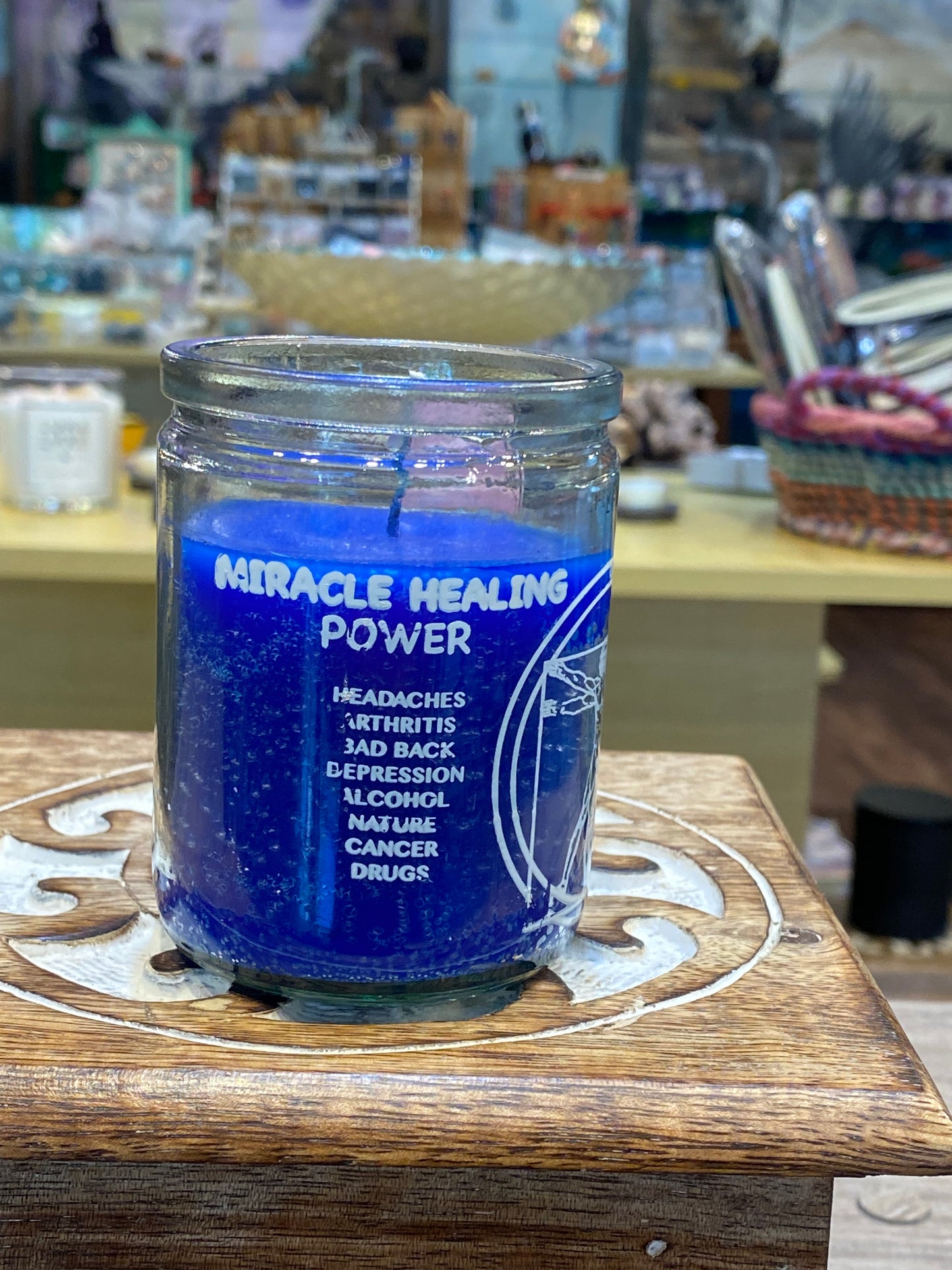 Prayer Miracle Healing 3 Day Candle Blue