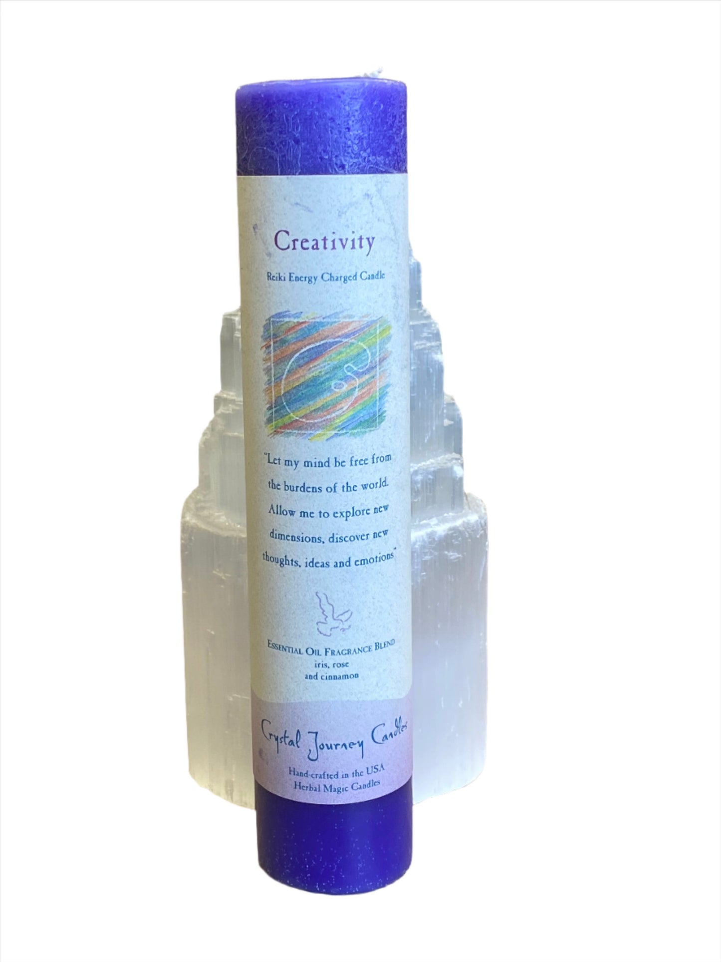 Crystal Journey Reiki Pillar Candle Creativity