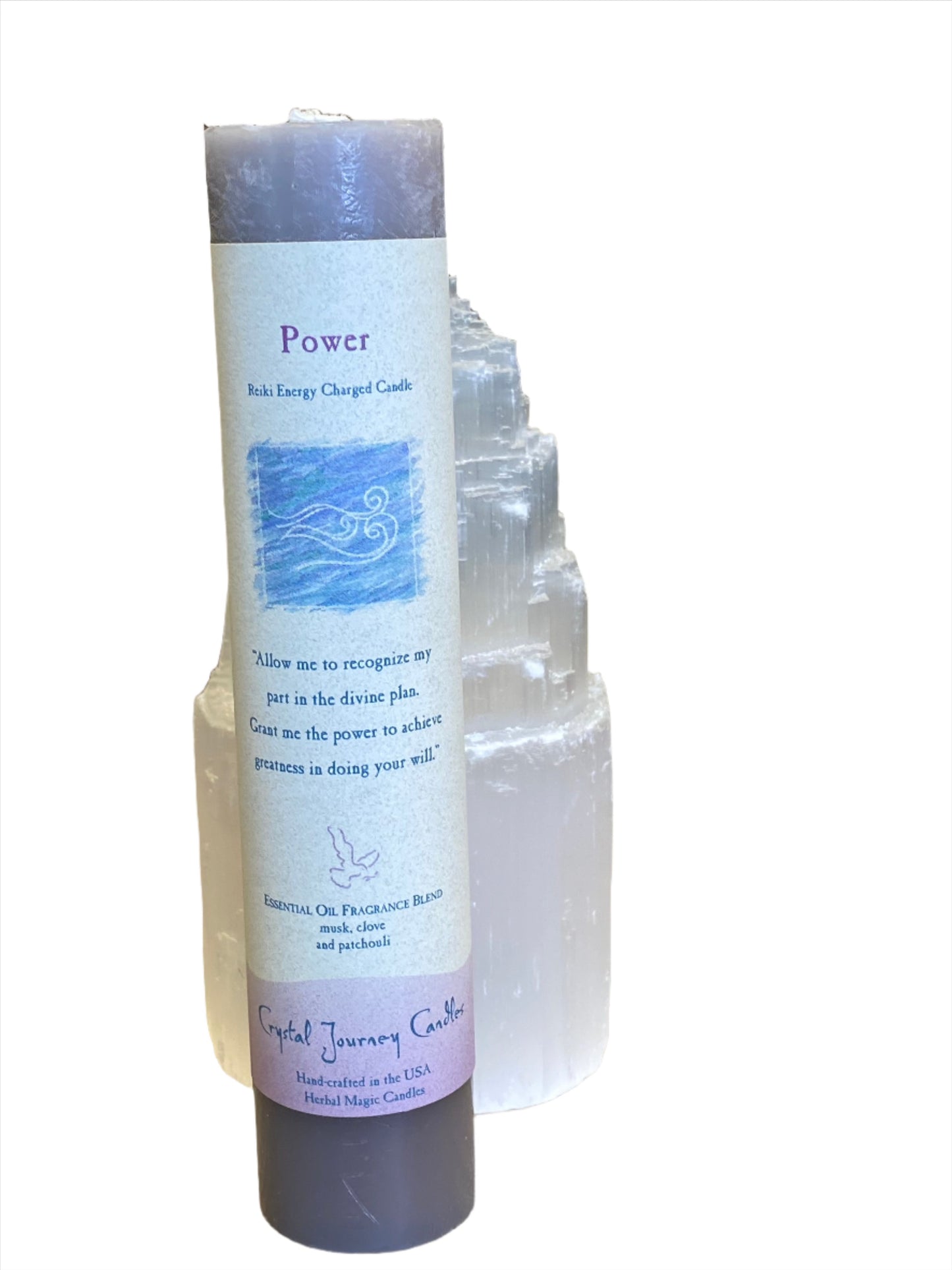 Crystal Journey Reiki Pillar Candle Power