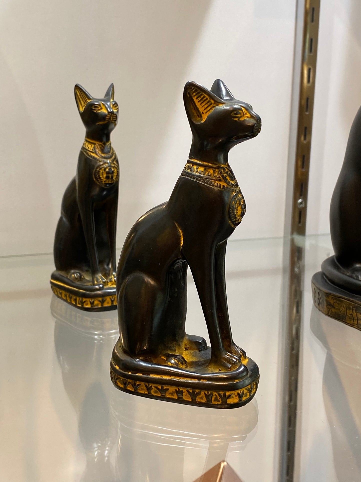 Fine Bastet Cat Antique Gold - 6"