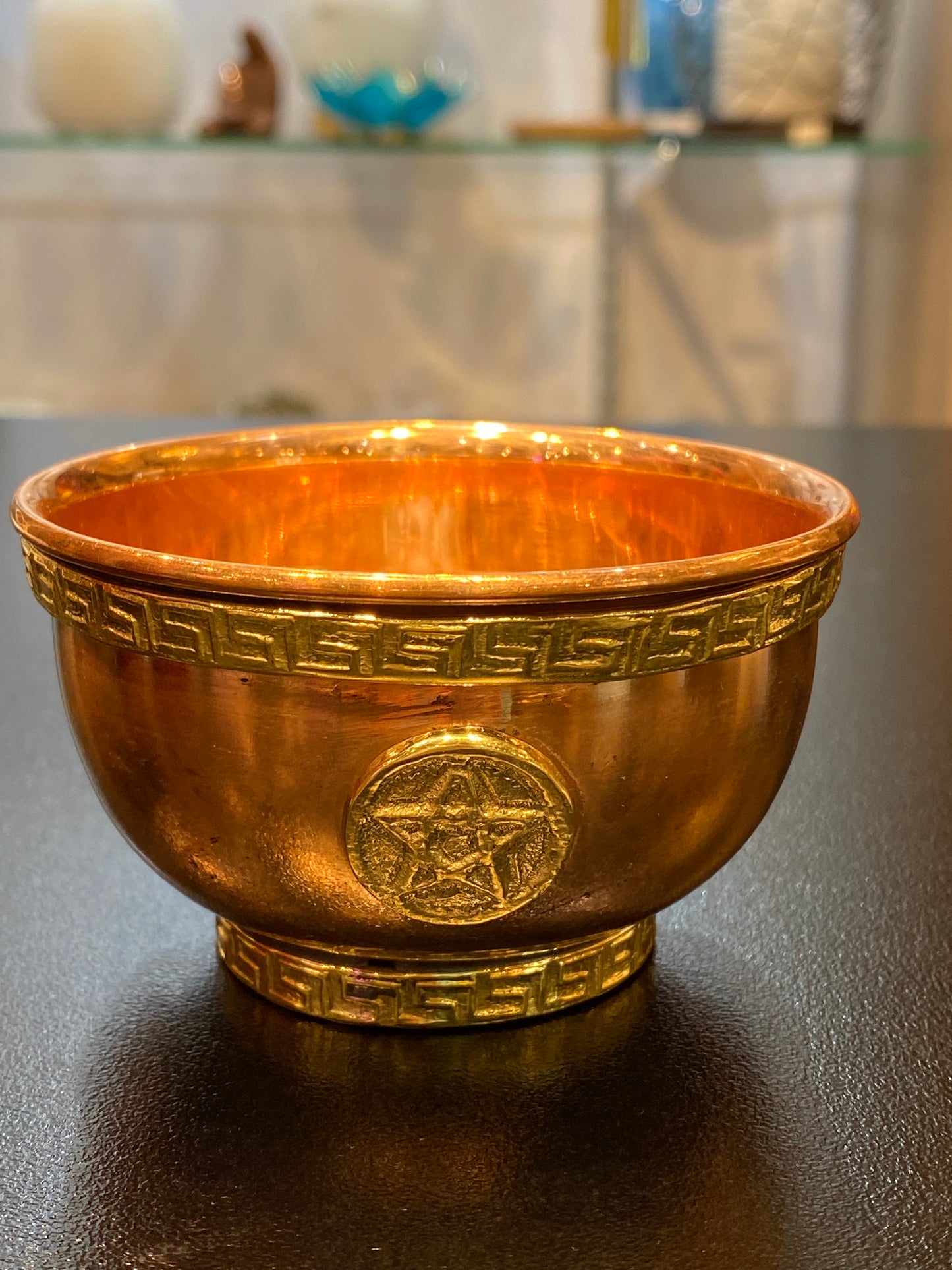 Copper Offering Bowl With Pentacle