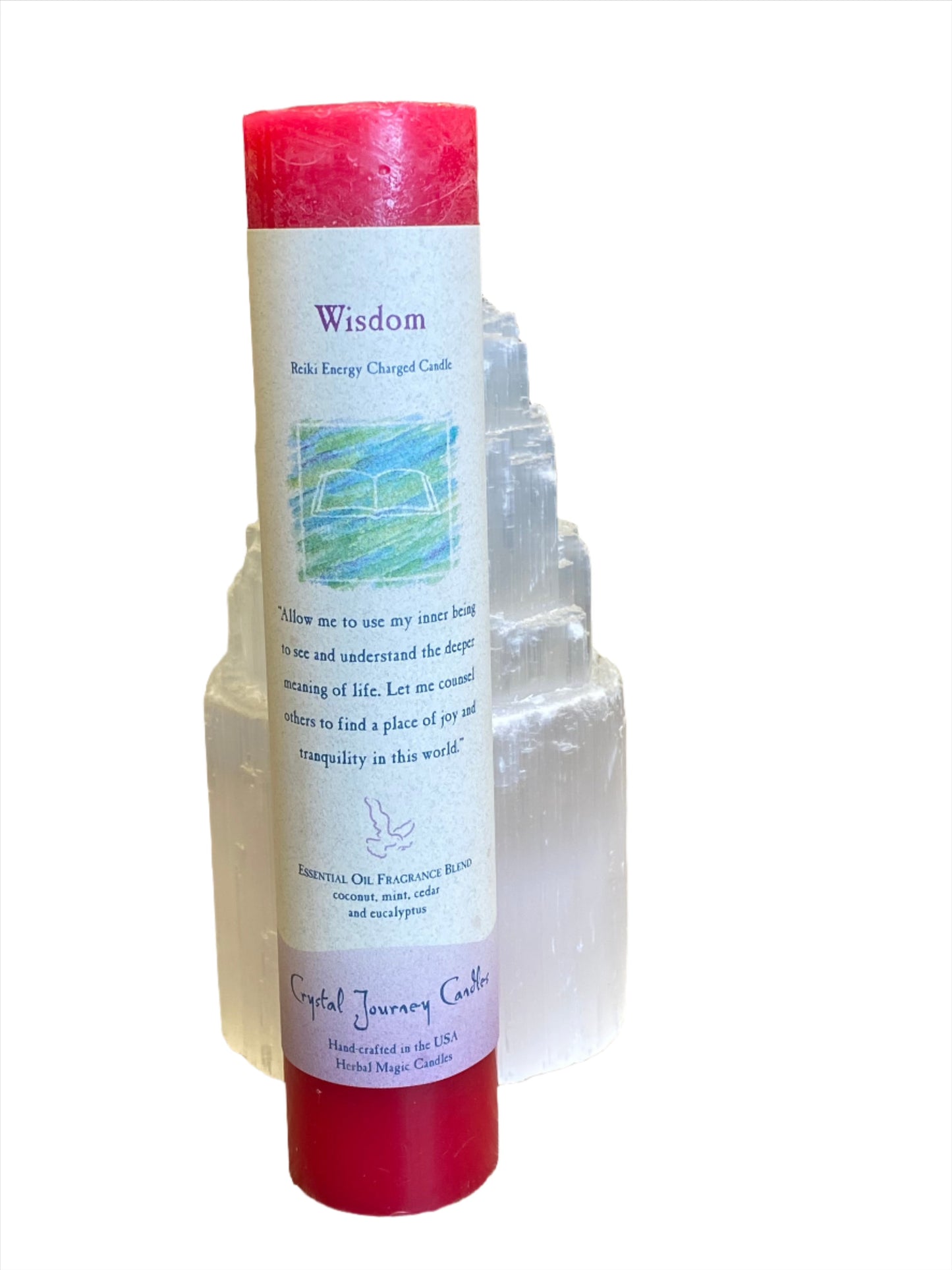 Crystal Journey Reiki Pillar Candle Wisdom