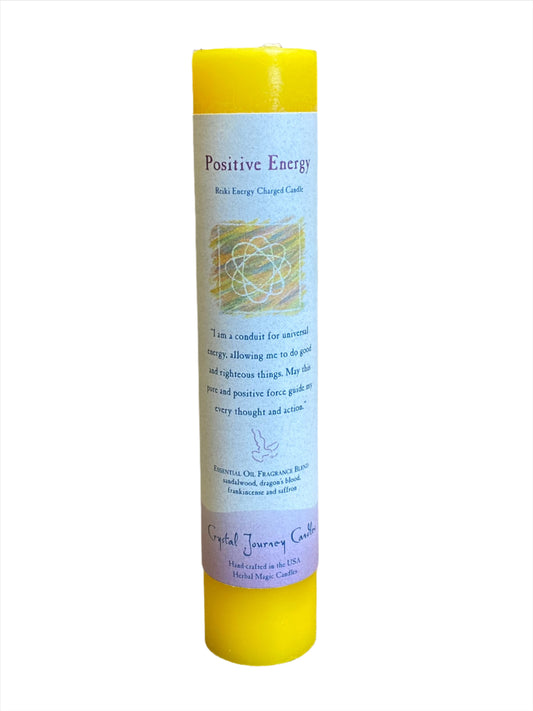 Crystal Journey Reiki Pillar Candle Positive Energy